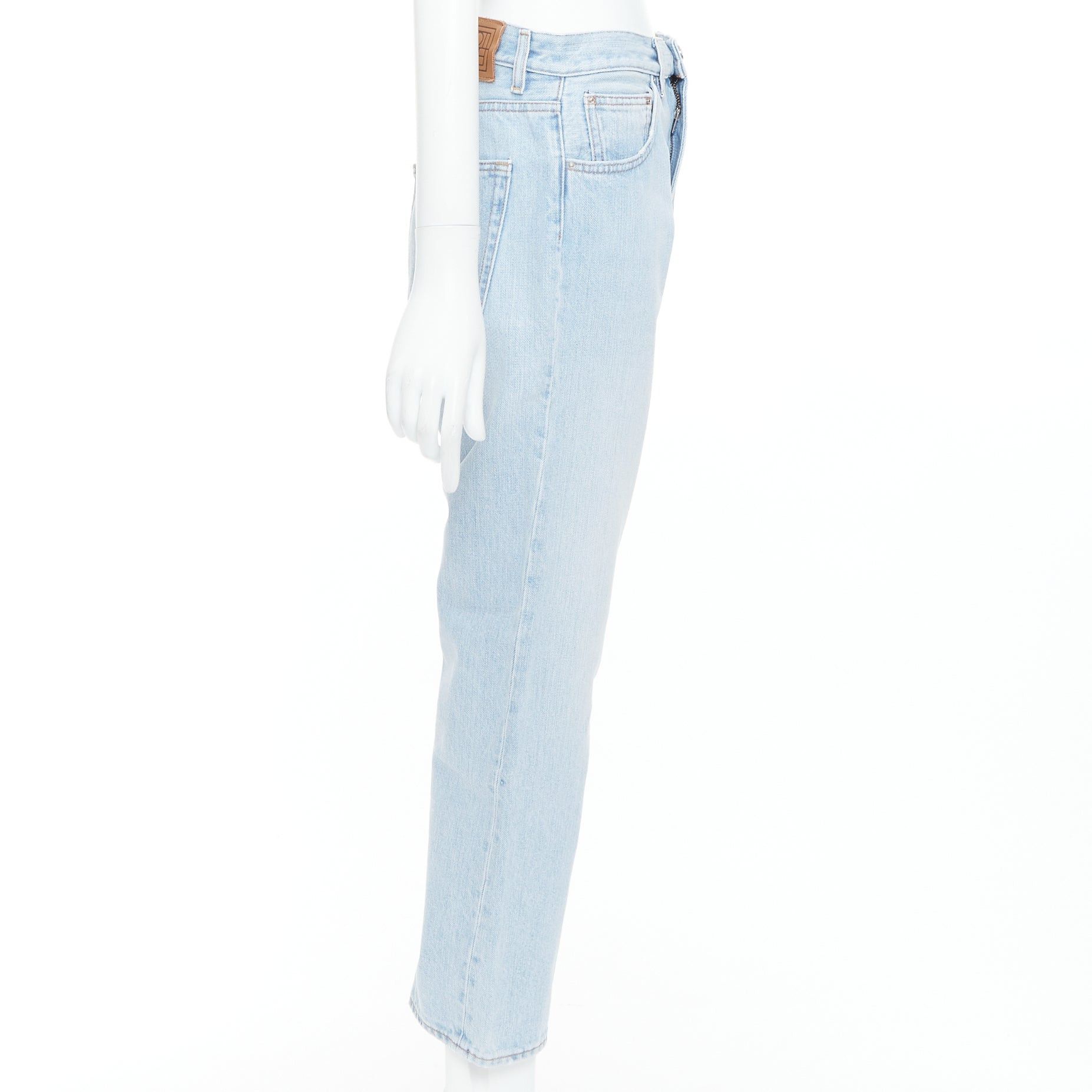 Toteme TOTEME Twisted Seam light blue washed denim asymmetric jeans 27" Size 27" / US 4 / IT 40 - 4 Thumbnail