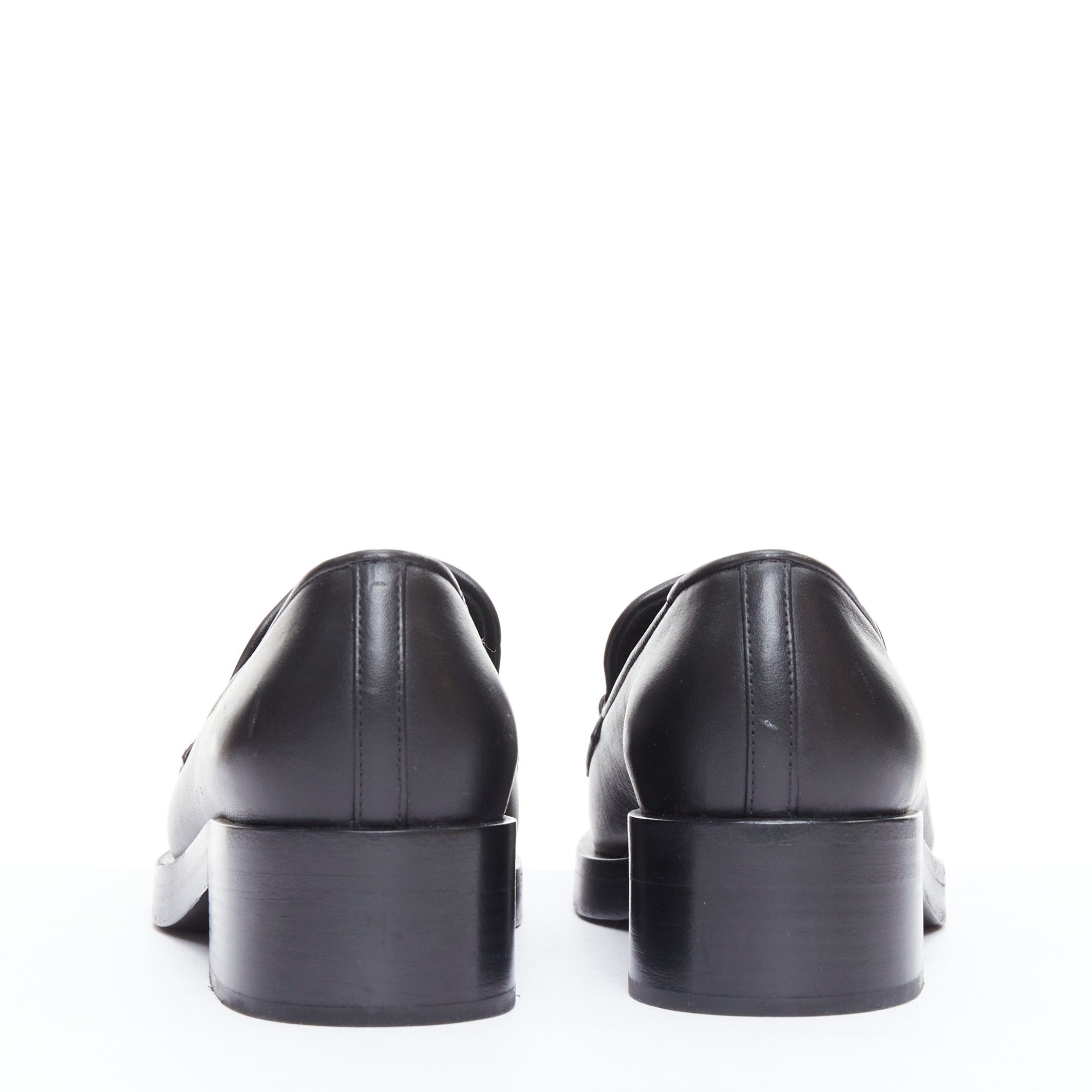 Chanel CHANEL 2023 black leather gold CC 5 coin embellished classic loafers EU37 Size US 7 / IT 37 - 5 Thumbnail