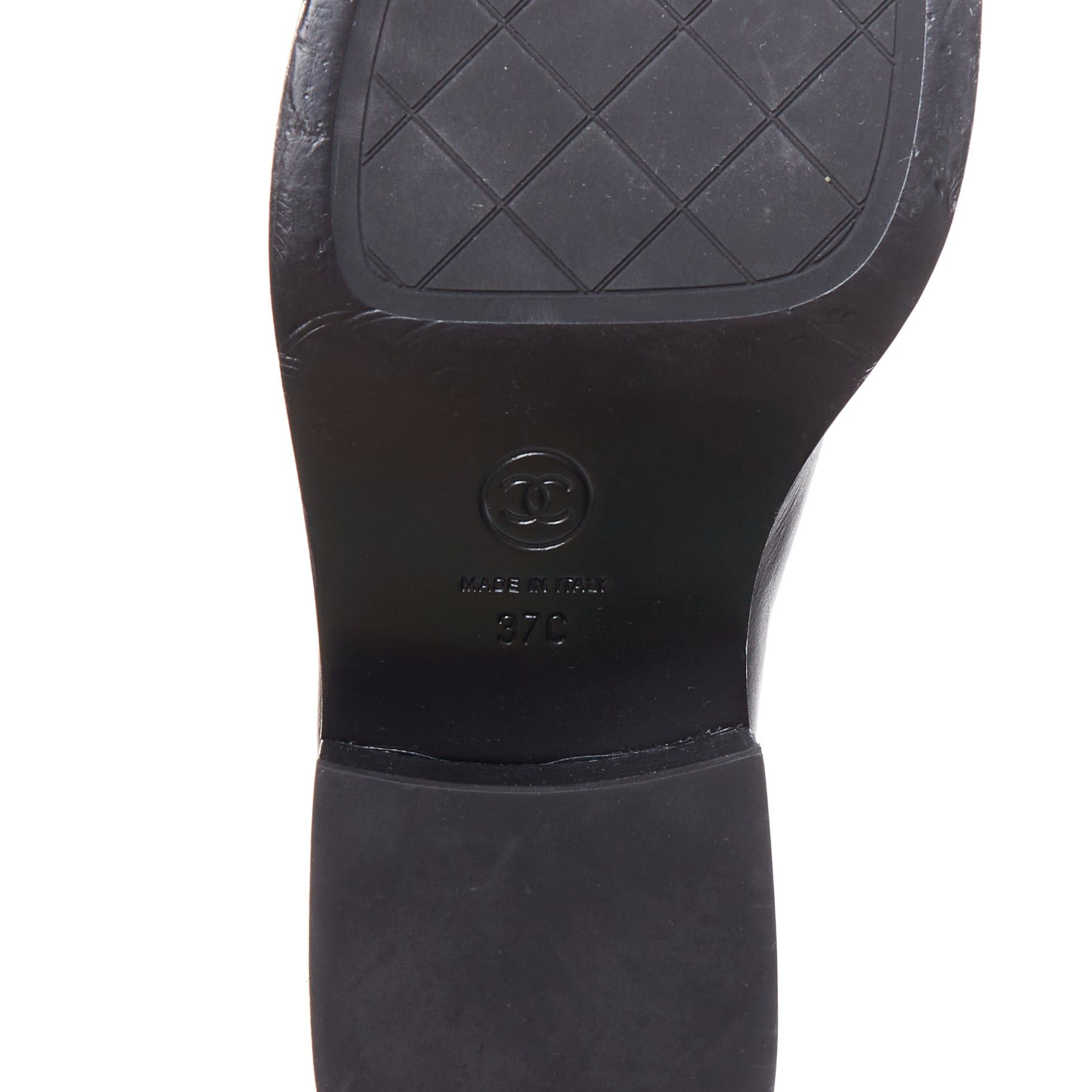 Chanel CHANEL 2023 black leather gold CC 5 coin embellished classic loafers EU37 Size US 7 / IT 37 - 10 Thumbnail