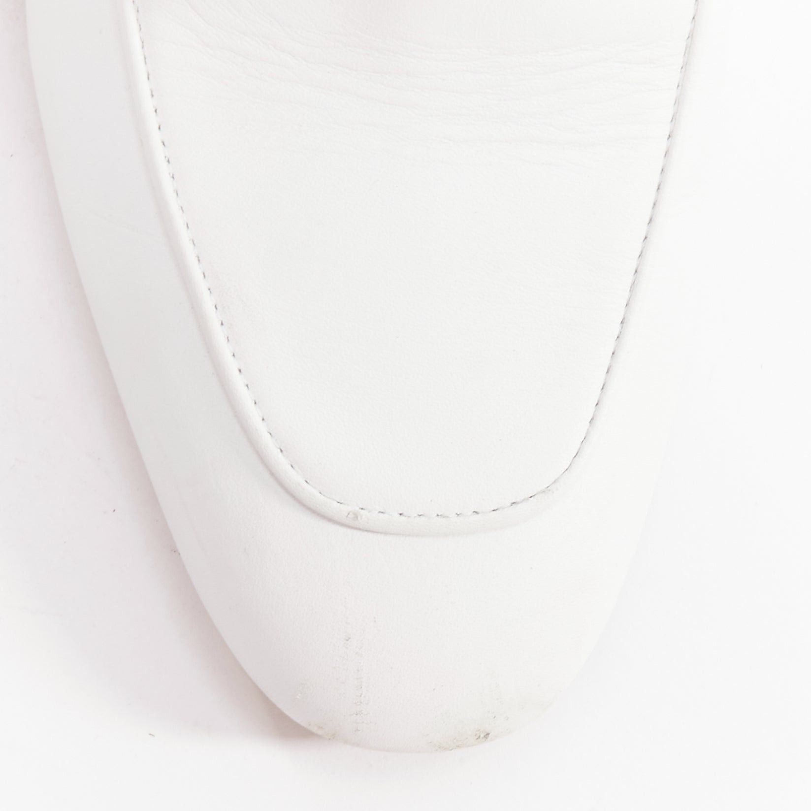 Hermes HERMES Oz white calfskin leather silver Kelly turnlock mules EU37 Size US 7 / IT 37 - 6 Thumbnail