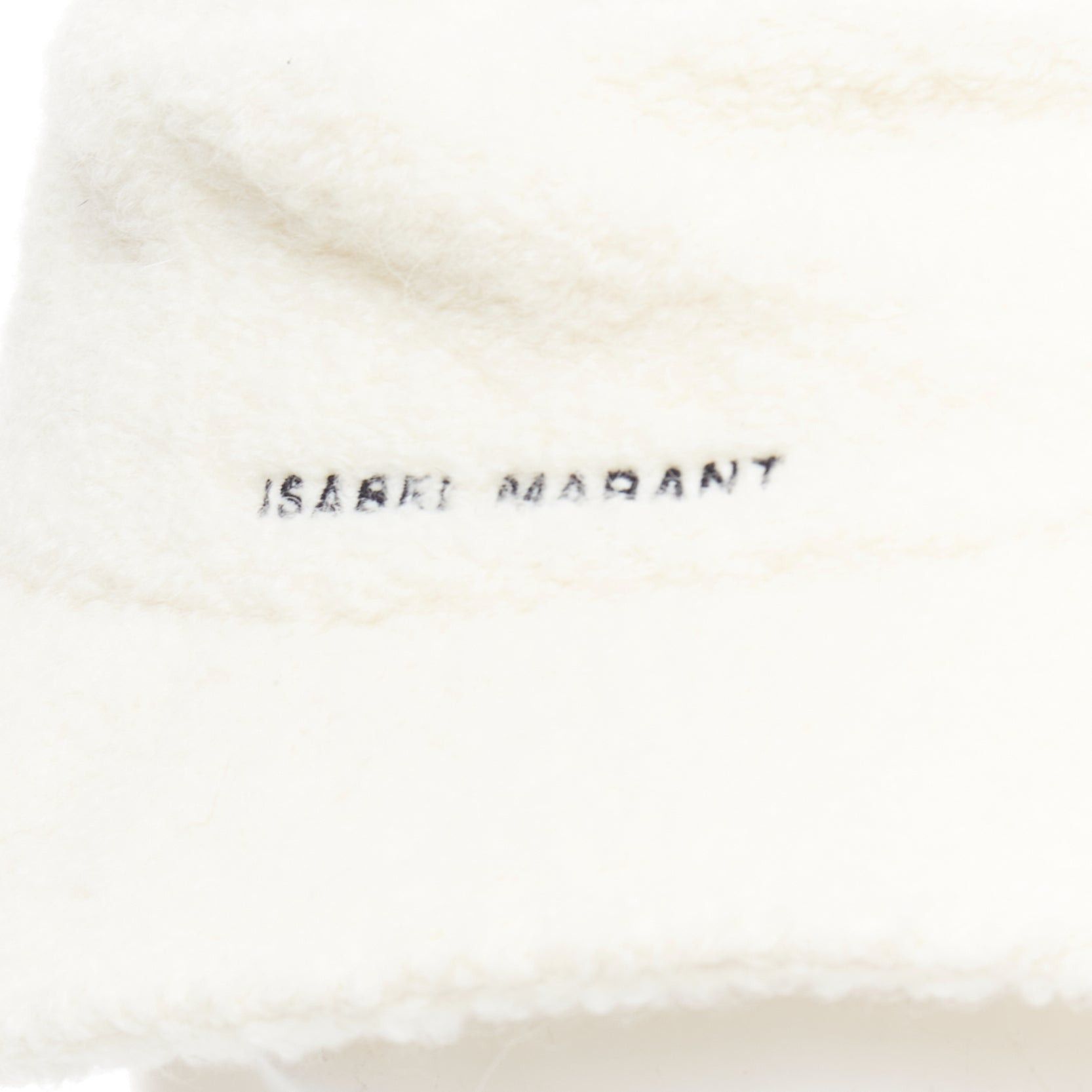 Isabel Marant ISABEL MARANT Denji ecru alpaca virgin wool blend teddy logo bucket hat Size ONE SIZE - 2 Thumbnail
