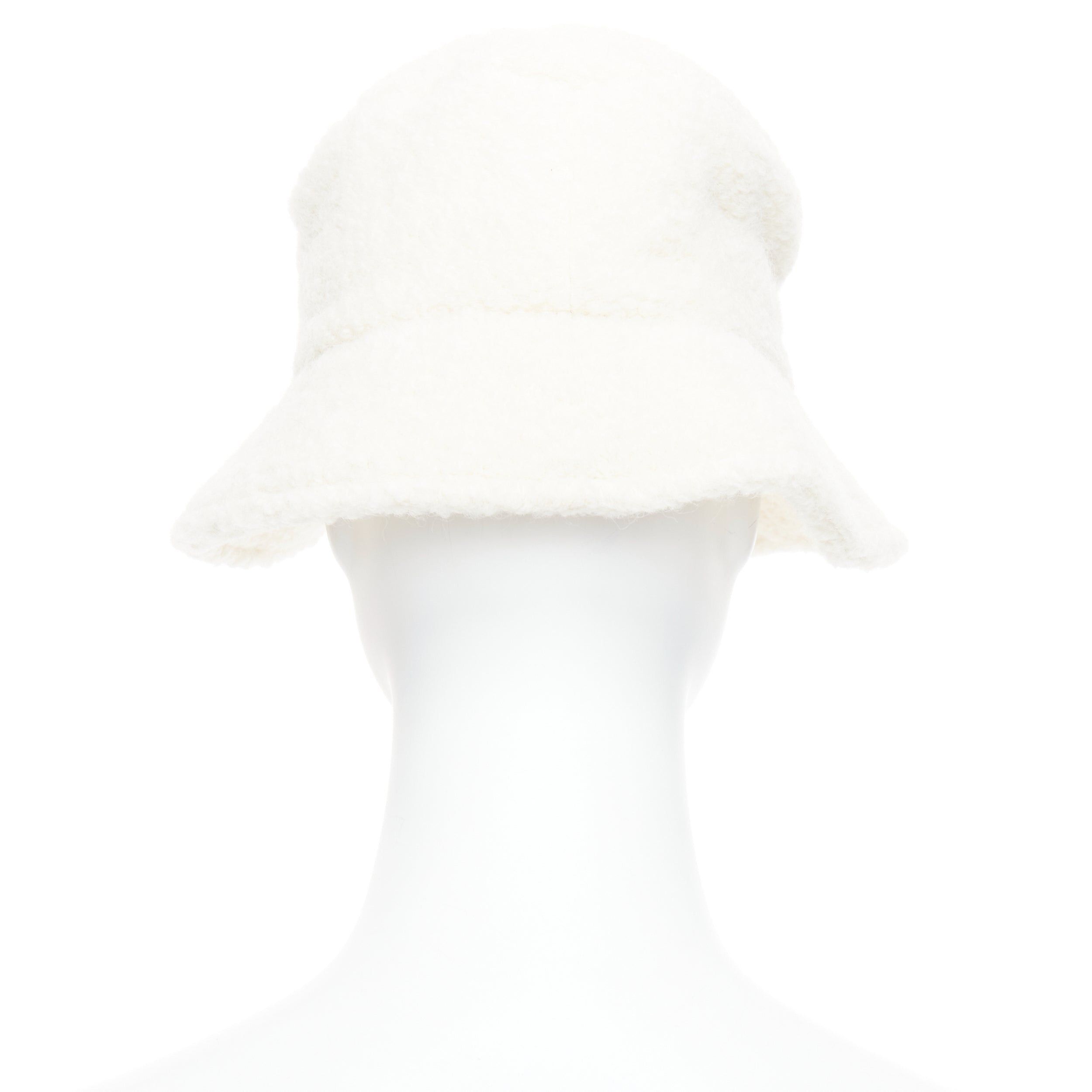 Isabel Marant ISABEL MARANT Denji ecru alpaca virgin wool blend teddy logo bucket hat Size ONE SIZE - 5 Thumbnail