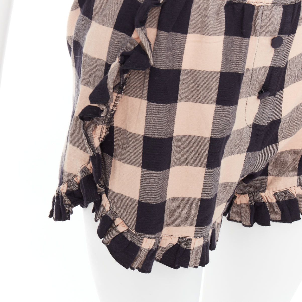 Other MORGAN LANE peach black cotton ribbon trim checkered top short set P Size S / US 4 / IT 40 - 9 Thumbnail