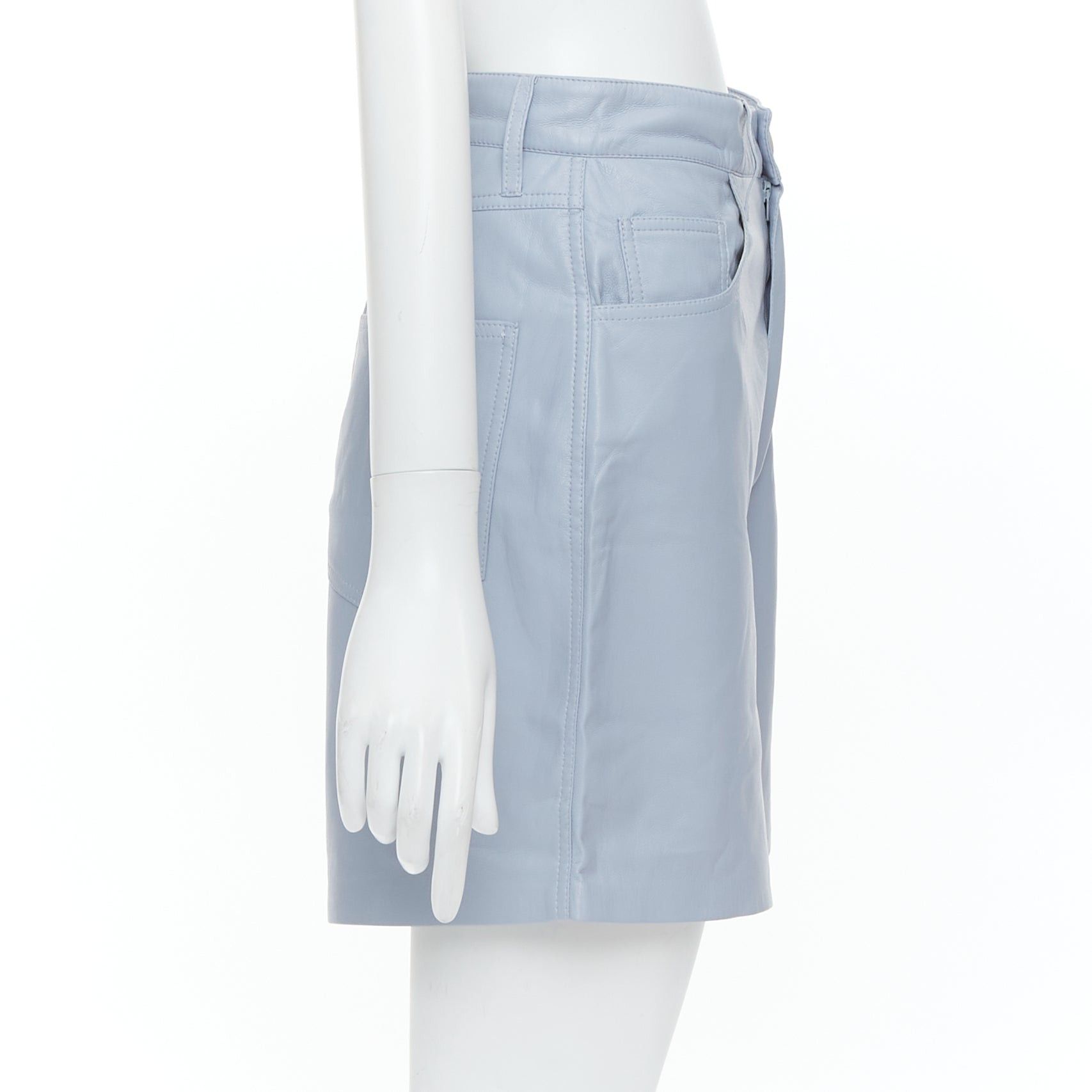 Nanushka NANUSHKA powder blue vegan leather high waist shorts S Size 27" / US 4 / IT 40 - 4 Thumbnail