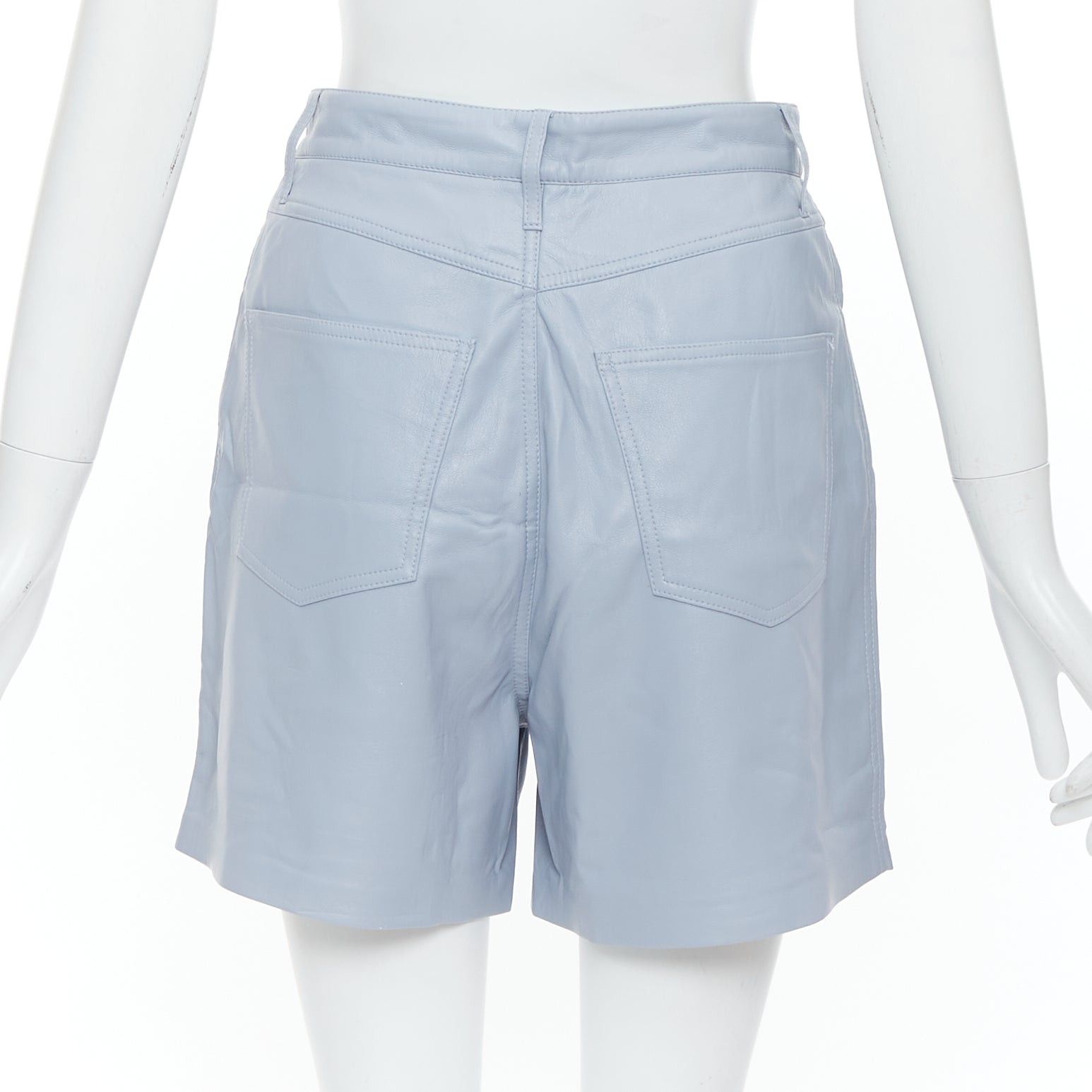 Nanushka NANUSHKA powder blue vegan leather high waist shorts S Size 27" / US 4 / IT 40 - 5 Thumbnail