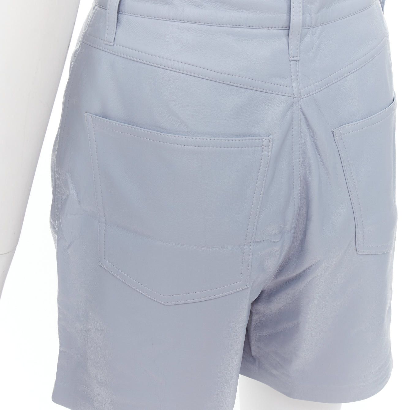 Nanushka NANUSHKA powder blue vegan leather high waist shorts S Size 27" / US 4 / IT 40 - 7 Thumbnail