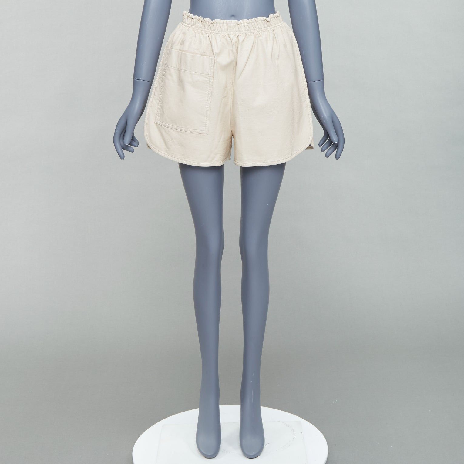 Stella McCartney STELLA MCCARTNEY Skin Free Skin beige faux leather pocketed shorts IT38 XS Size 26" / US 2 / IT 38 - 9 Thumbnail