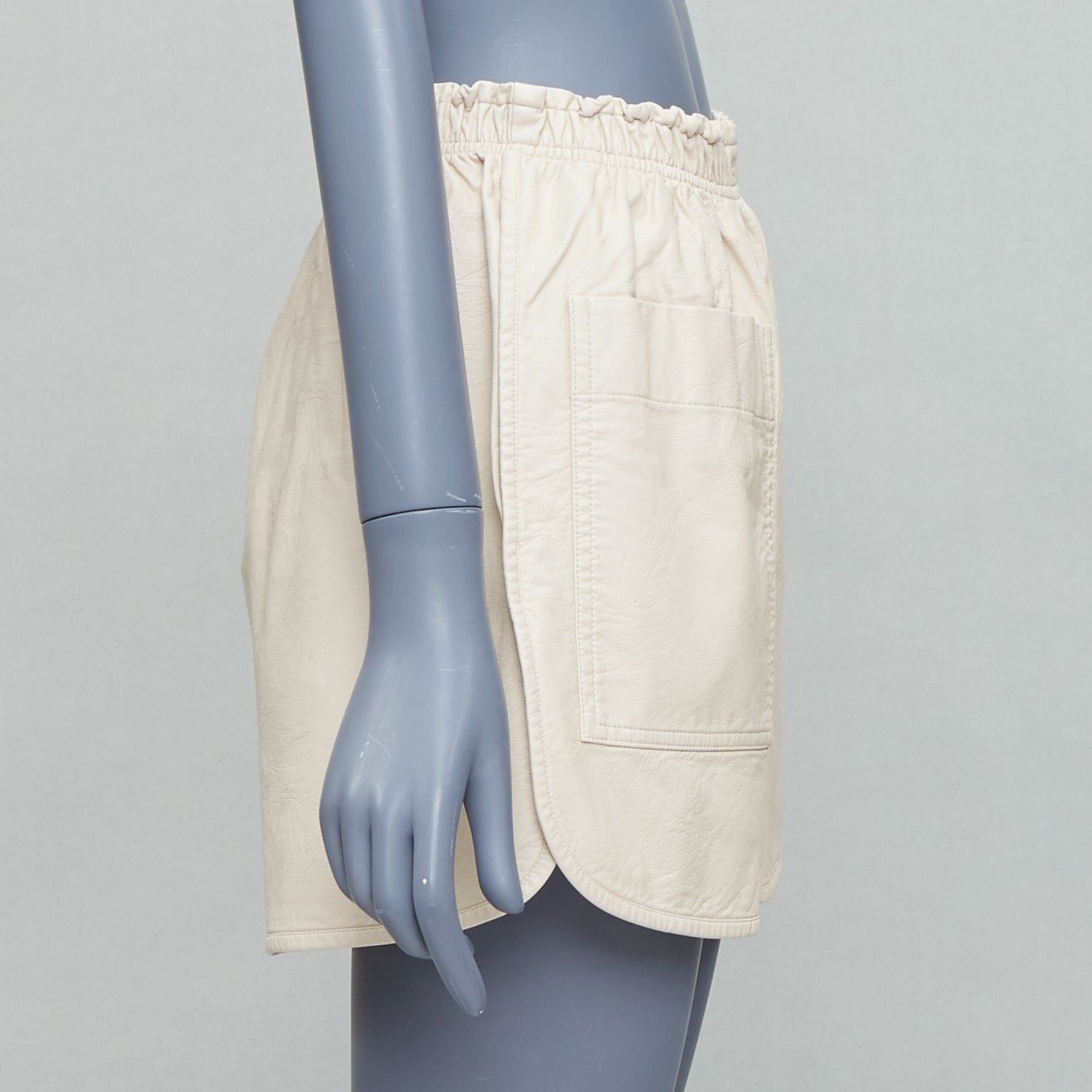 Stella McCartney STELLA MCCARTNEY Skin Free Skin beige faux leather pocketed shorts IT38 XS Size 26" / US 2 / IT 38 - 4 Thumbnail