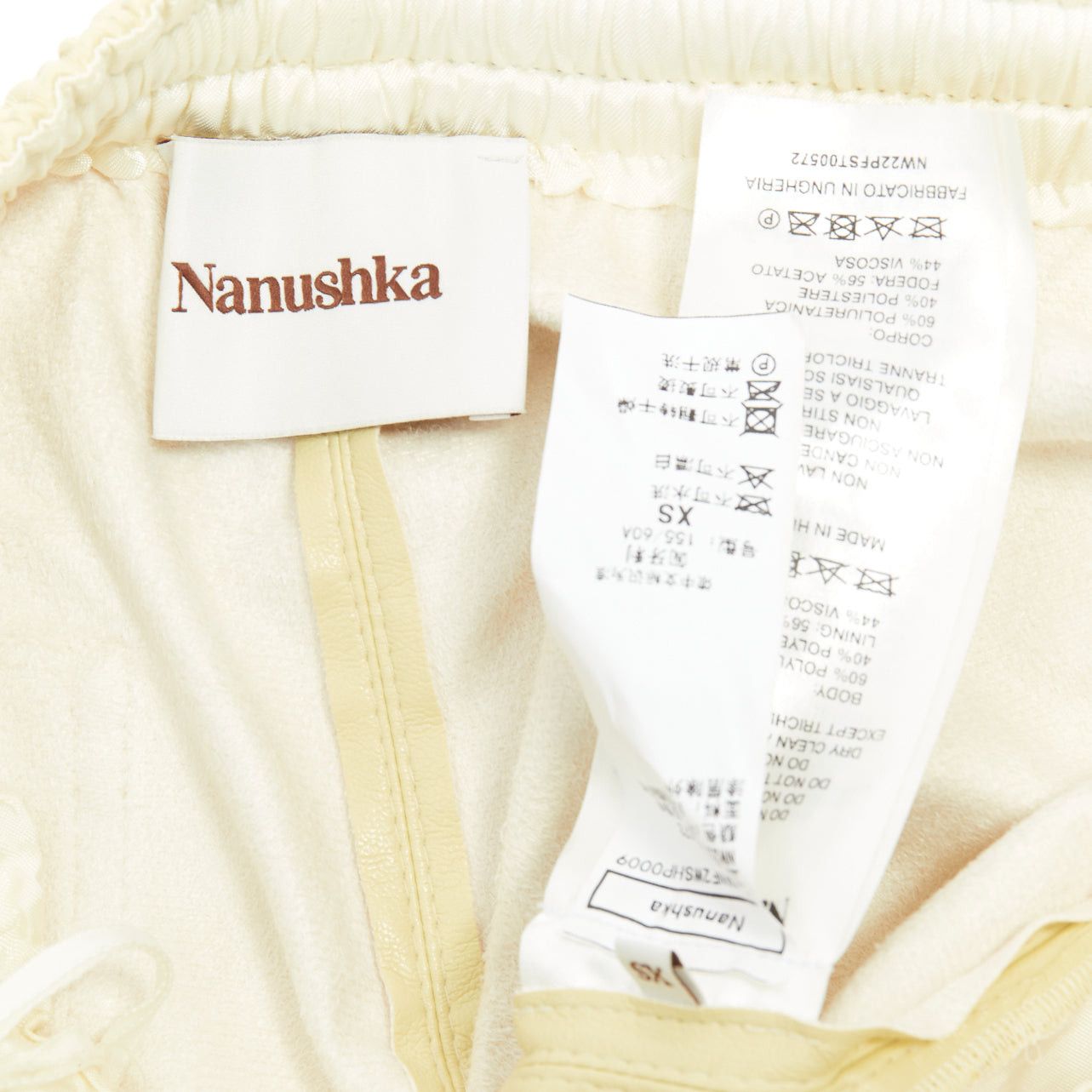 Nanushka NANUSHKA Munira Okobor butter yellow vegan leather drawstring bermuda shorts XS Size 26" / US 2 / IT 38 - 8 Thumbnail