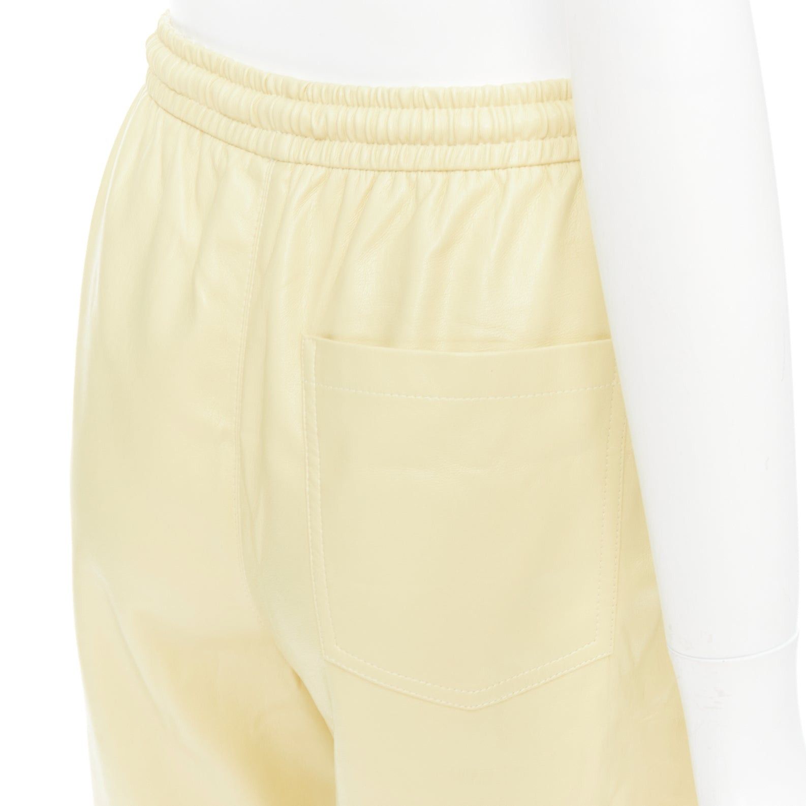 Nanushka NANUSHKA Munira Okobor butter yellow vegan leather drawstring bermuda shorts XS Size 26" / US 2 / IT 38 - 7 Thumbnail