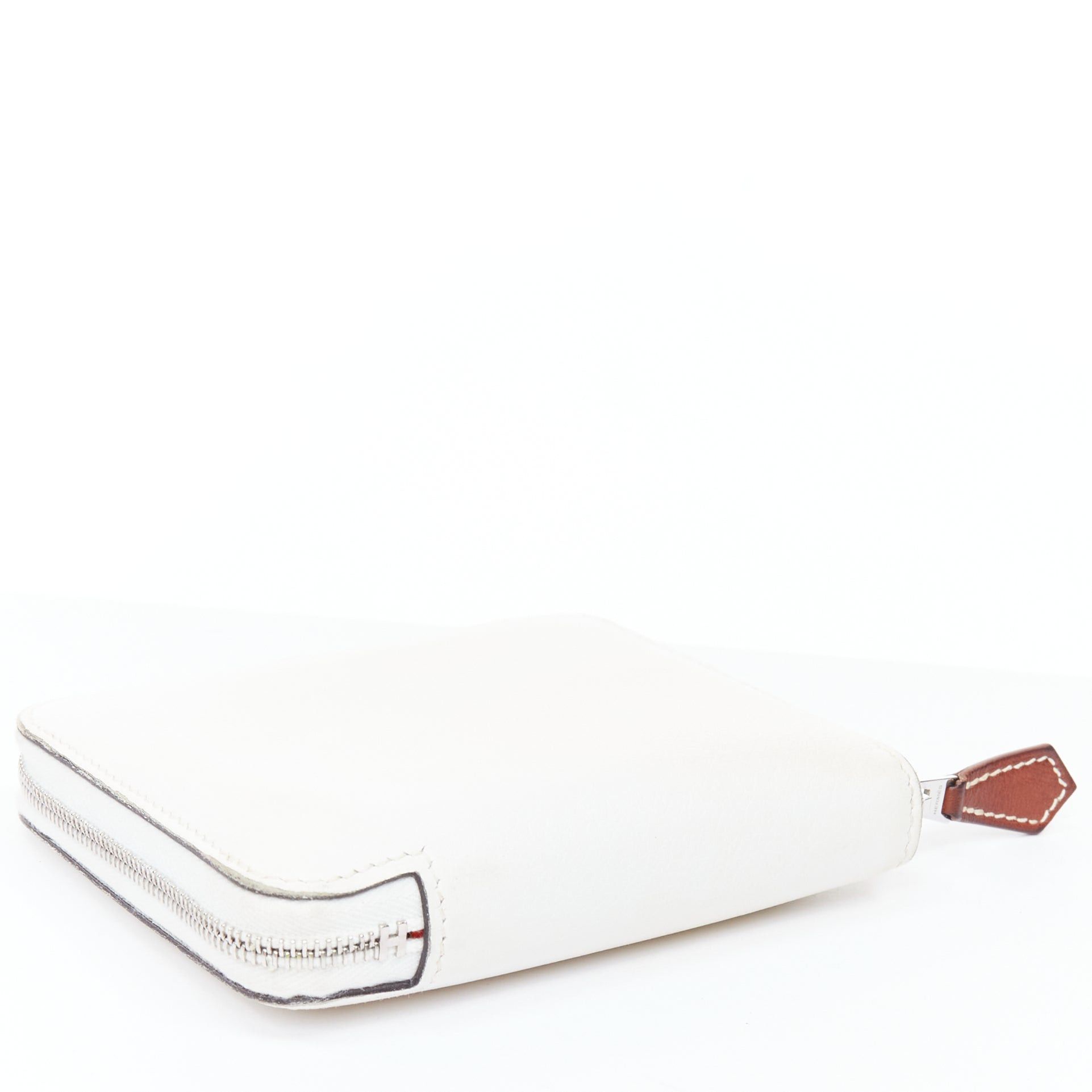 Hermes HERMES Silk'in cream leather red wild print silk lined compact wallet Size ONE SIZE - 4 Thumbnail
