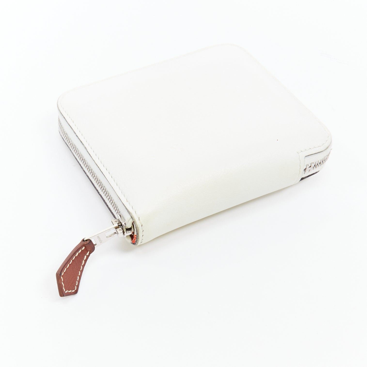 Hermes HERMES Silk'in cream leather red wild print silk lined compact wallet Size ONE SIZE - 6 Thumbnail