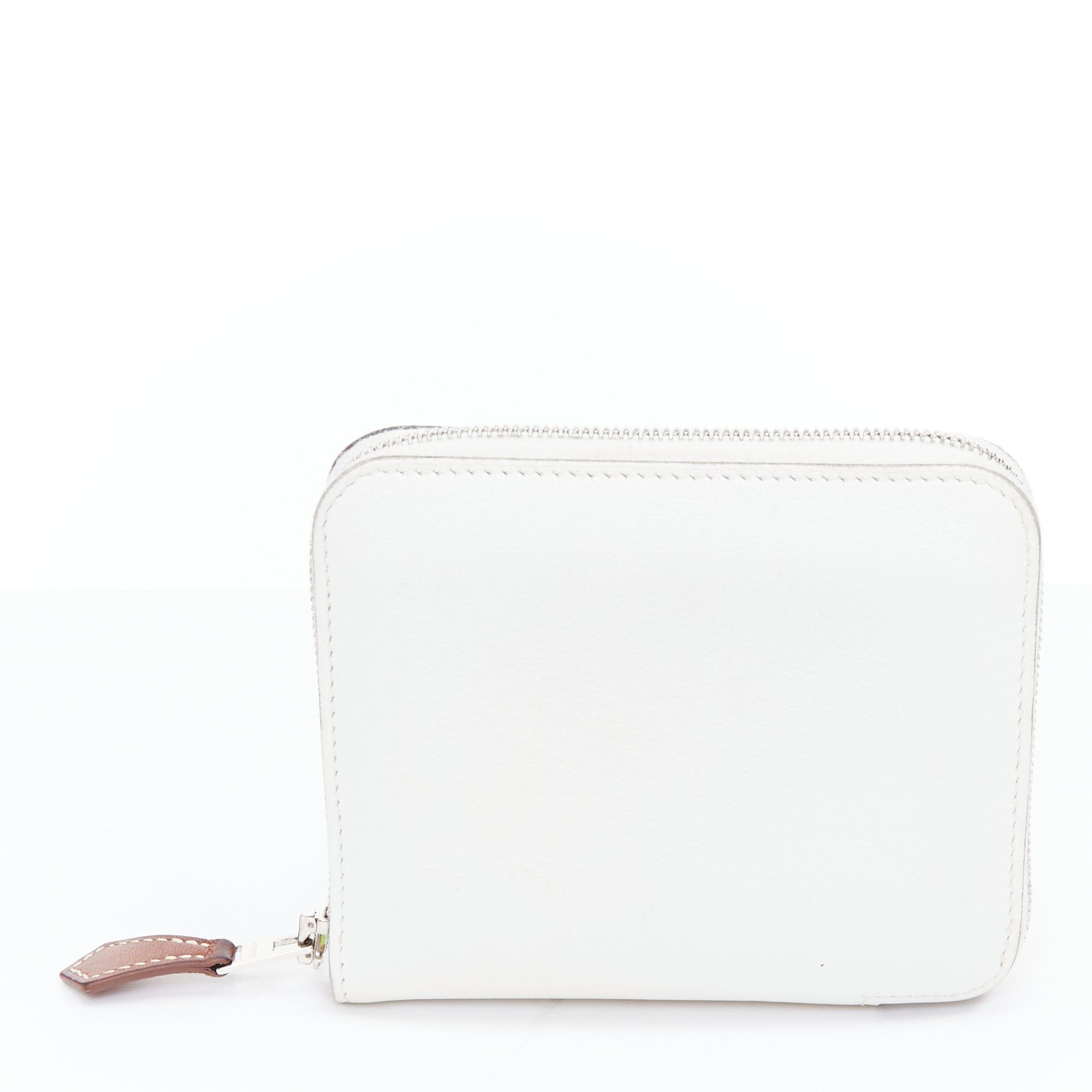 Hermes HERMES Silk'in cream leather red wild print silk lined compact wallet Size ONE SIZE - 3 Thumbnail