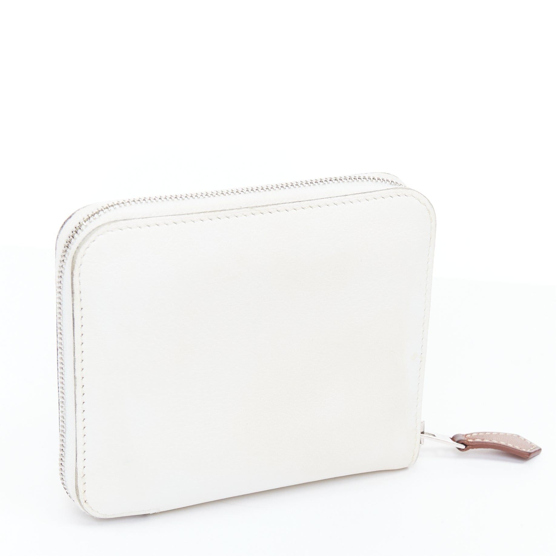 Hermes HERMES Silk'in cream leather red wild print silk lined compact wallet Size ONE SIZE - 2 Thumbnail
