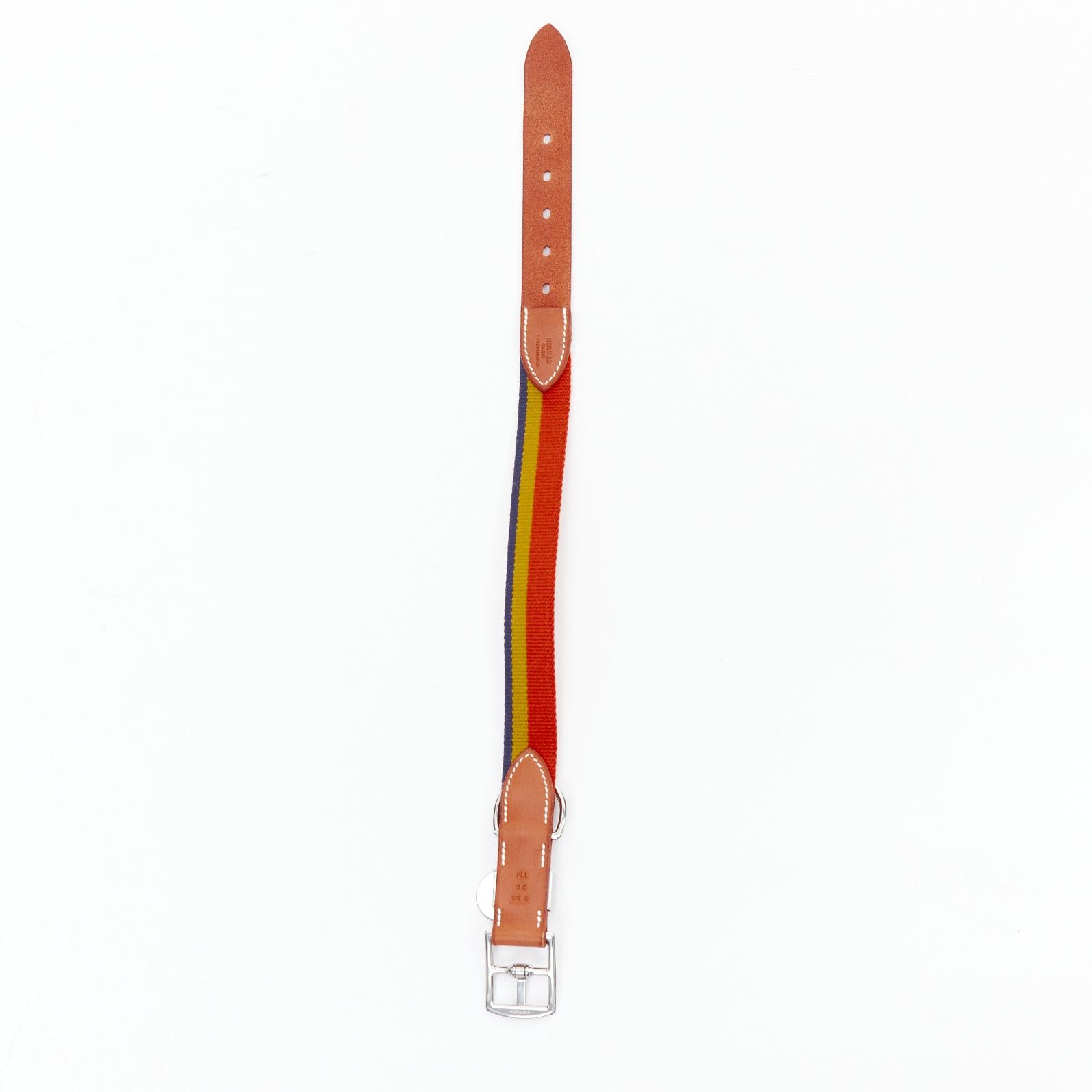 Hermes HERMES Rocabar III Dog Collar brown leather PHW logo rainbow Size ONE SIZE - 4 Thumbnail