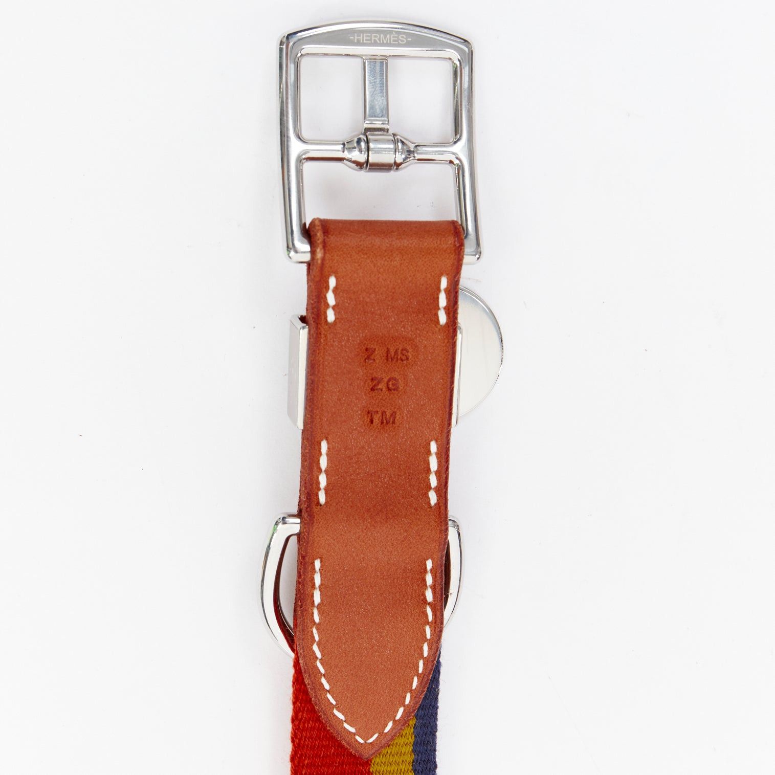 Hermes HERMES Rocabar III Dog Collar brown leather PHW logo rainbow Size ONE SIZE - 5 Thumbnail