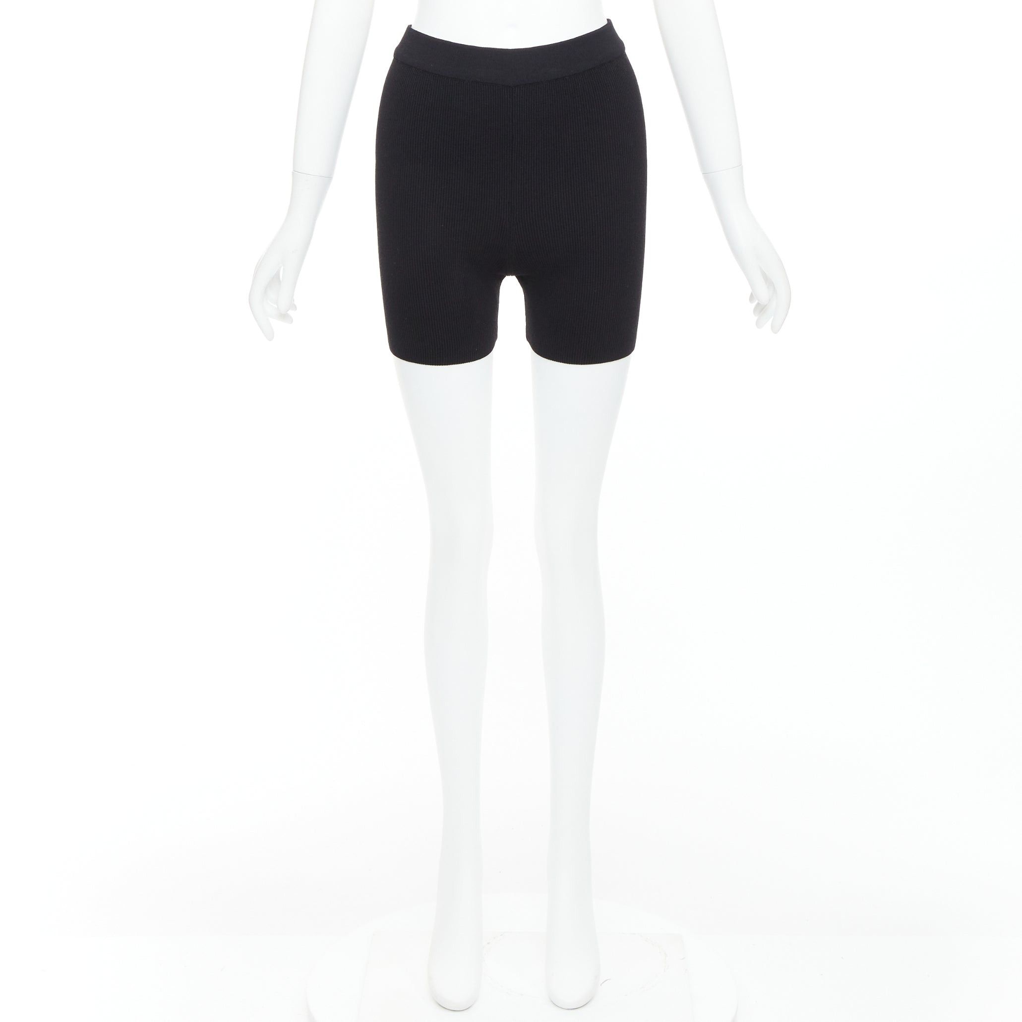 Jacquemus JACQUEMUS black viscose blend minimal knitted cyclist shorts FR36 S Size 27" / US 4 / IT 40 - 9 Thumbnail