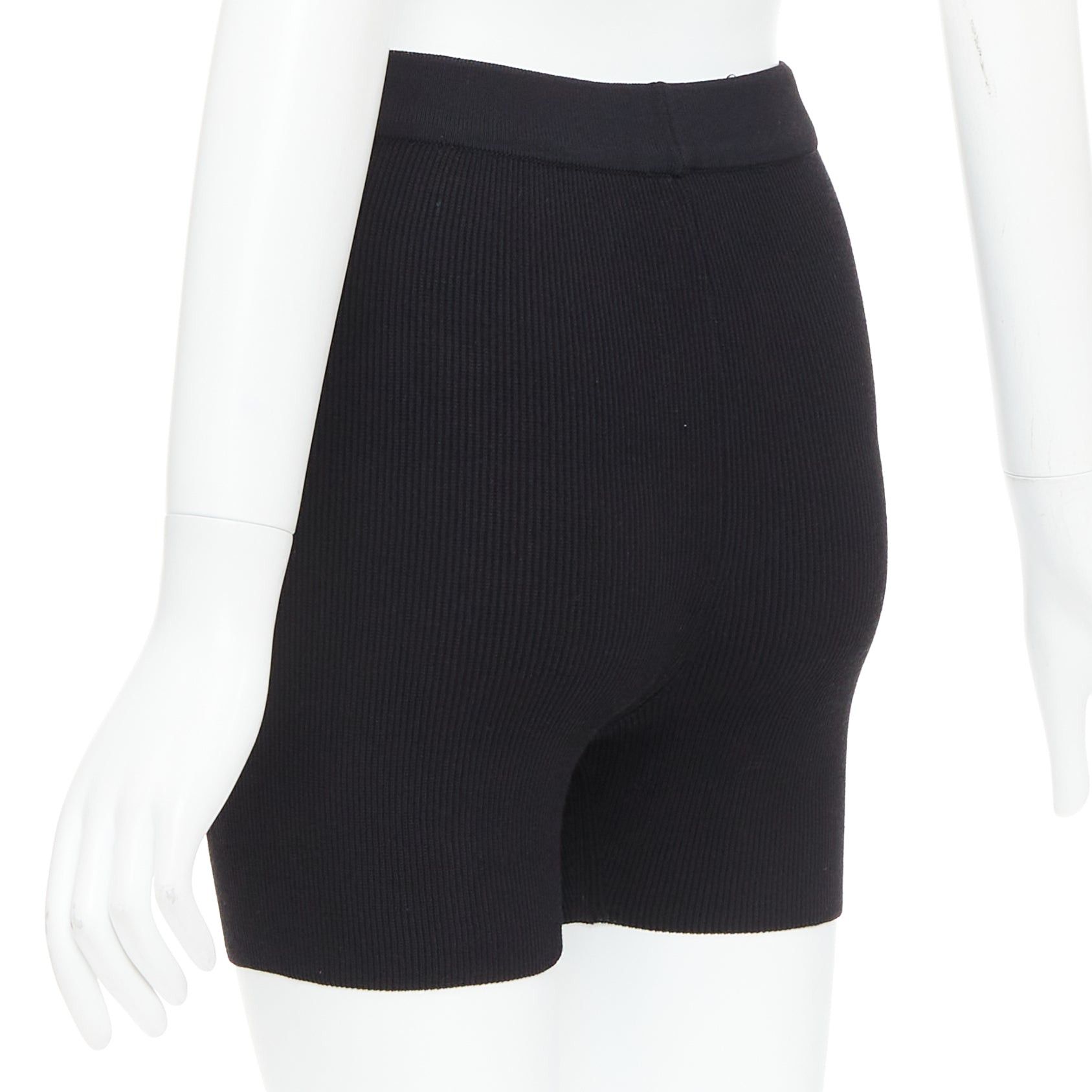 Jacquemus JACQUEMUS black viscose blend minimal knitted cyclist shorts FR36 S Size 27" / US 4 / IT 40 - 6 Thumbnail