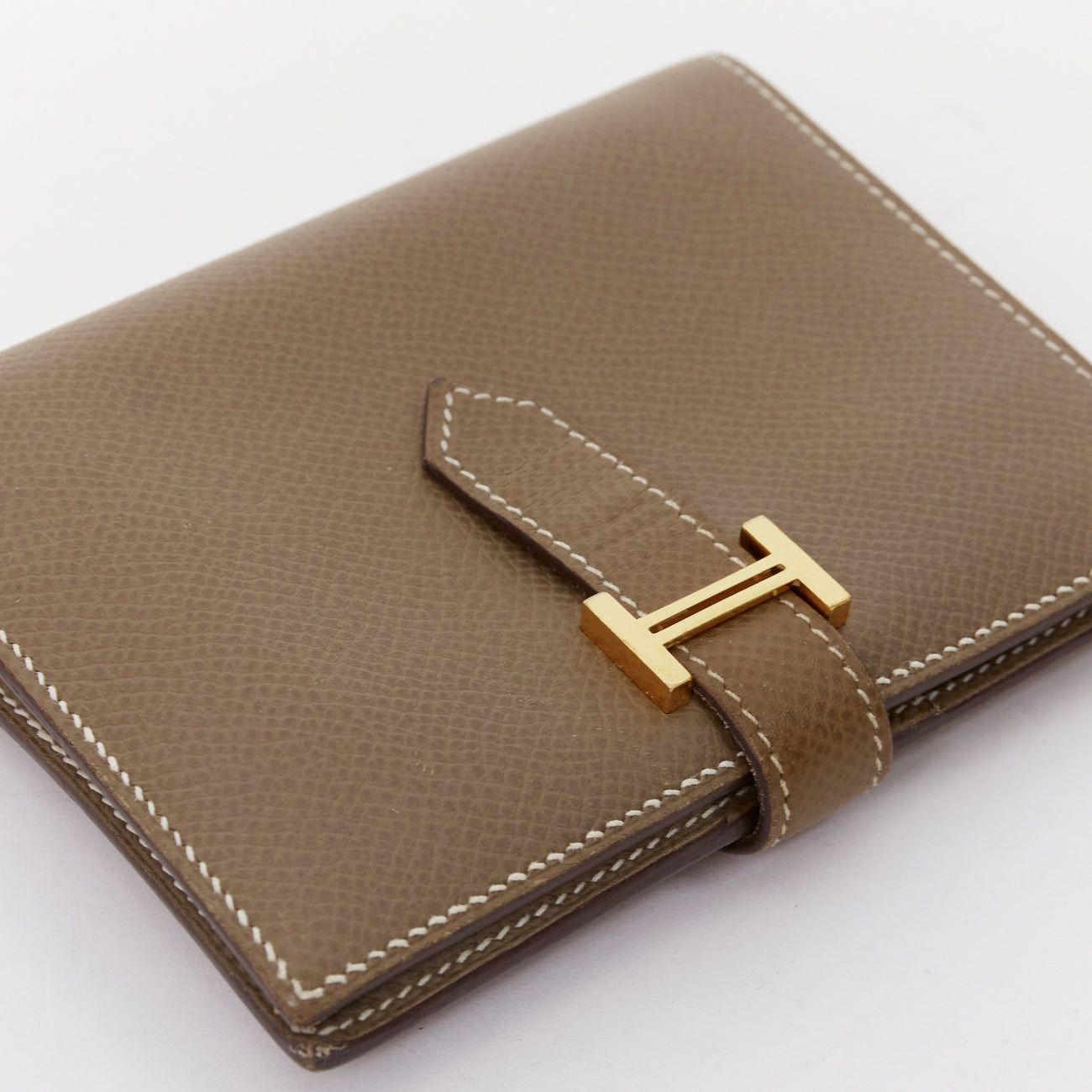 Hermes HERMES Bearn Compact etaupe brown GHW H strap epsom wallet Size ONE SIZE - 7 Thumbnail