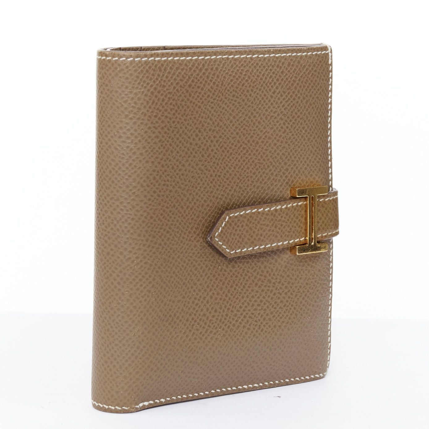 Hermes HERMES Bearn Compact etaupe brown GHW H strap epsom wallet Size ONE SIZE - 3 Thumbnail