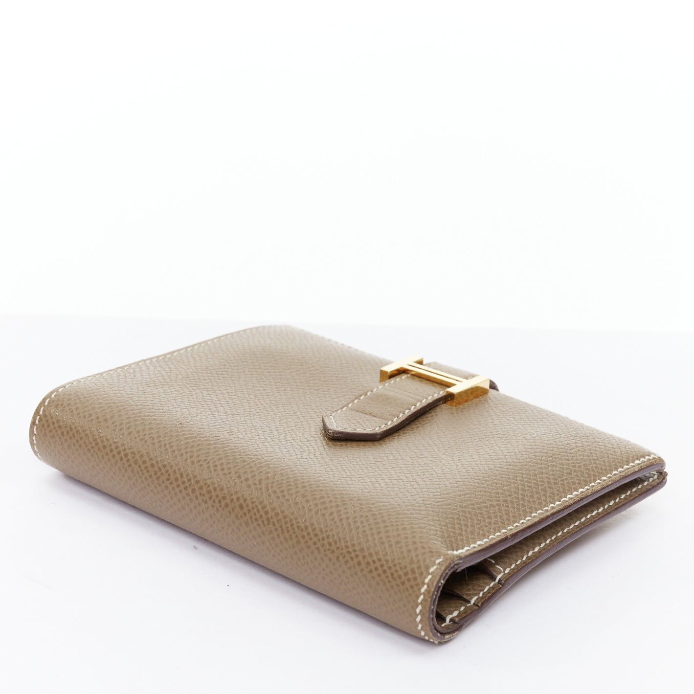 Hermes HERMES Bearn Compact etaupe brown GHW H strap epsom wallet Size ONE SIZE - 6 Thumbnail