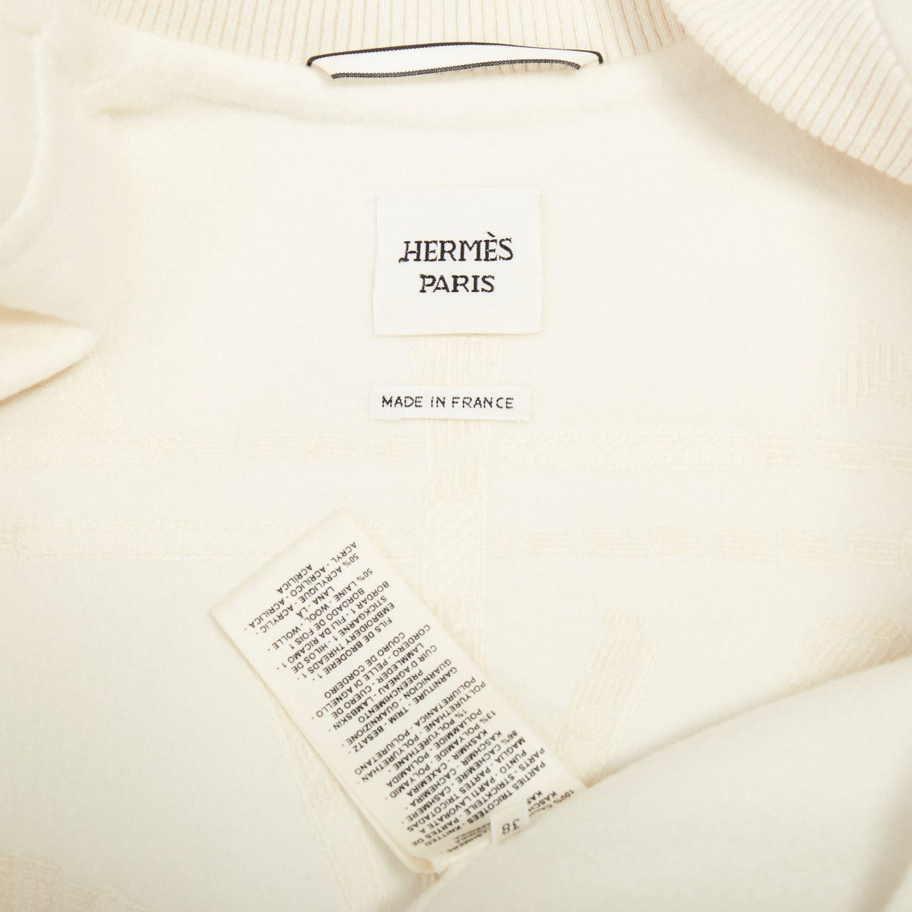 Hermes HERMES double faced 100% cashmere leather applique back bomber jacket FR38 M Size M / US 6-8 / IT 42-44 - 9 Thumbnail