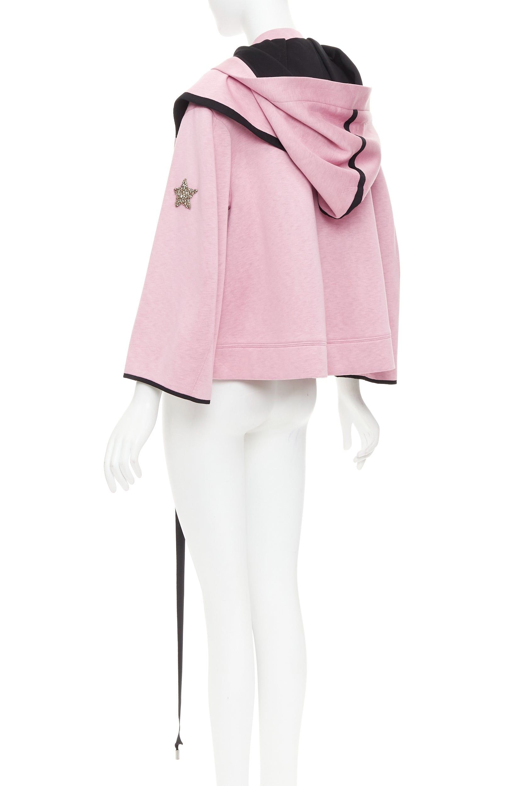 Other DICE KAYEK pink neoprene beaded star applique ribbon drawstring hoodie IT38 XS Size M / US 6-8 / IT 42-44 - 6 Thumbnail