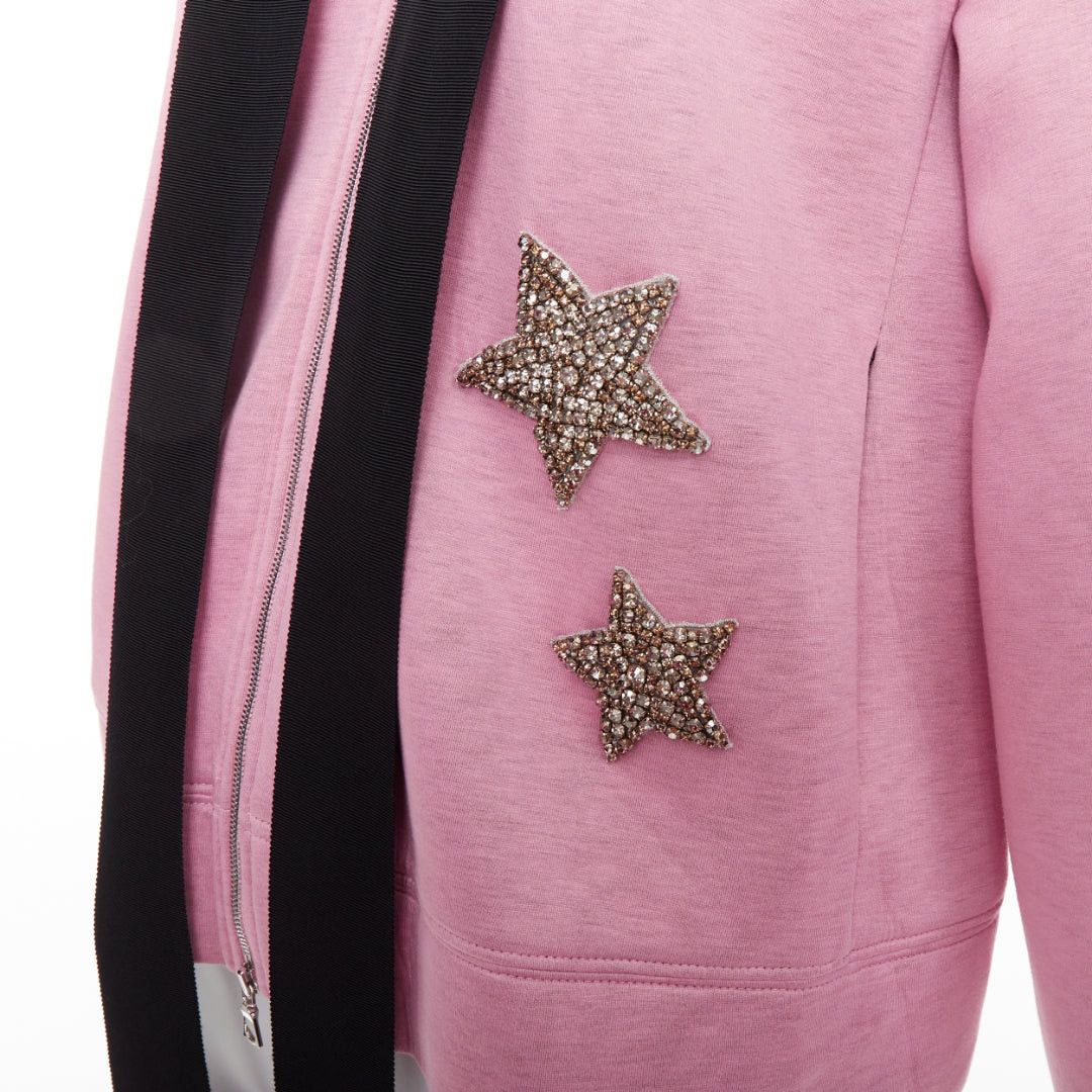 Other DICE KAYEK pink neoprene beaded star applique ribbon drawstring hoodie IT38 XS Size M / US 6-8 / IT 42-44 - 2 Thumbnail