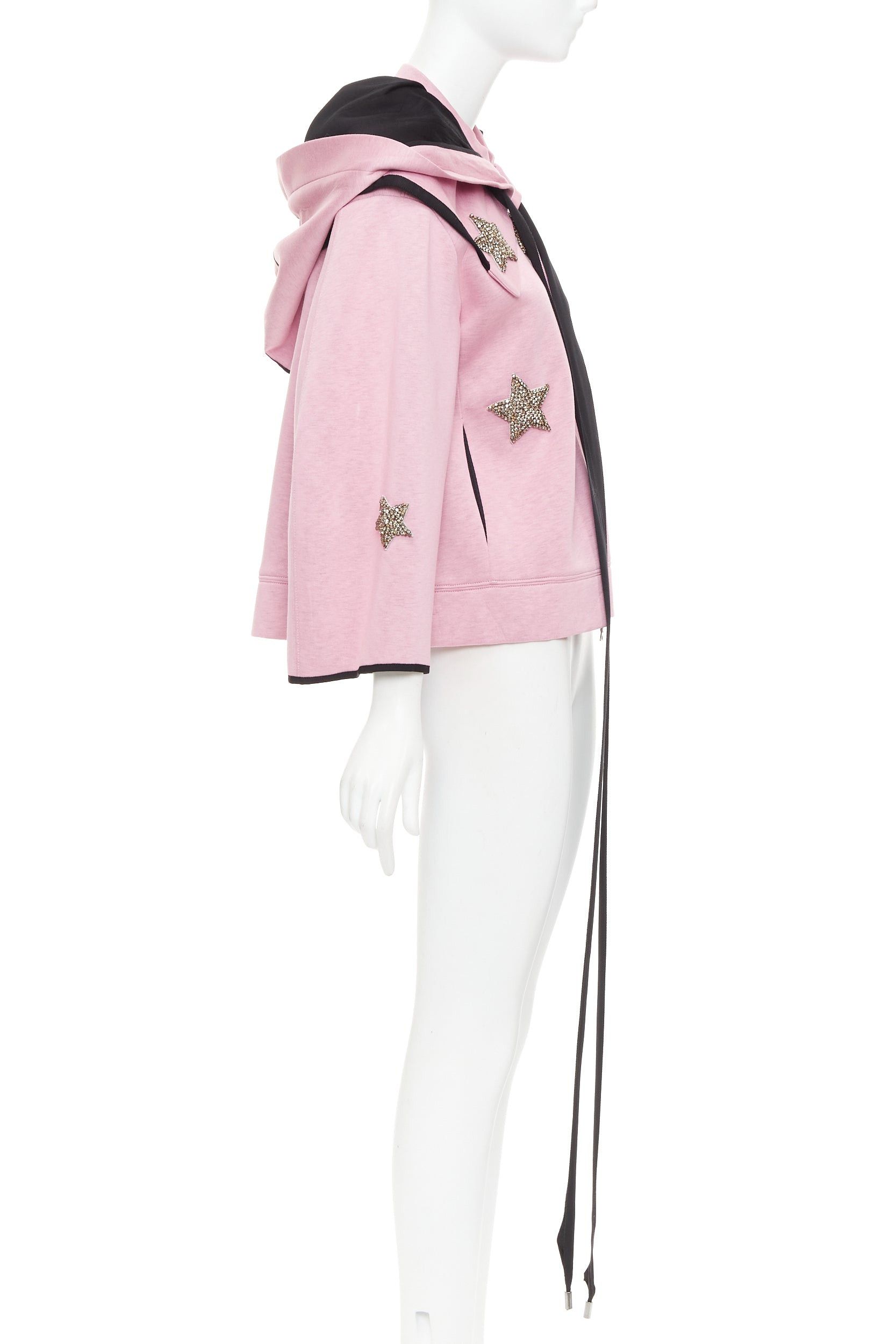 Other DICE KAYEK pink neoprene beaded star applique ribbon drawstring hoodie IT38 XS Size M / US 6-8 / IT 42-44 - 4 Thumbnail