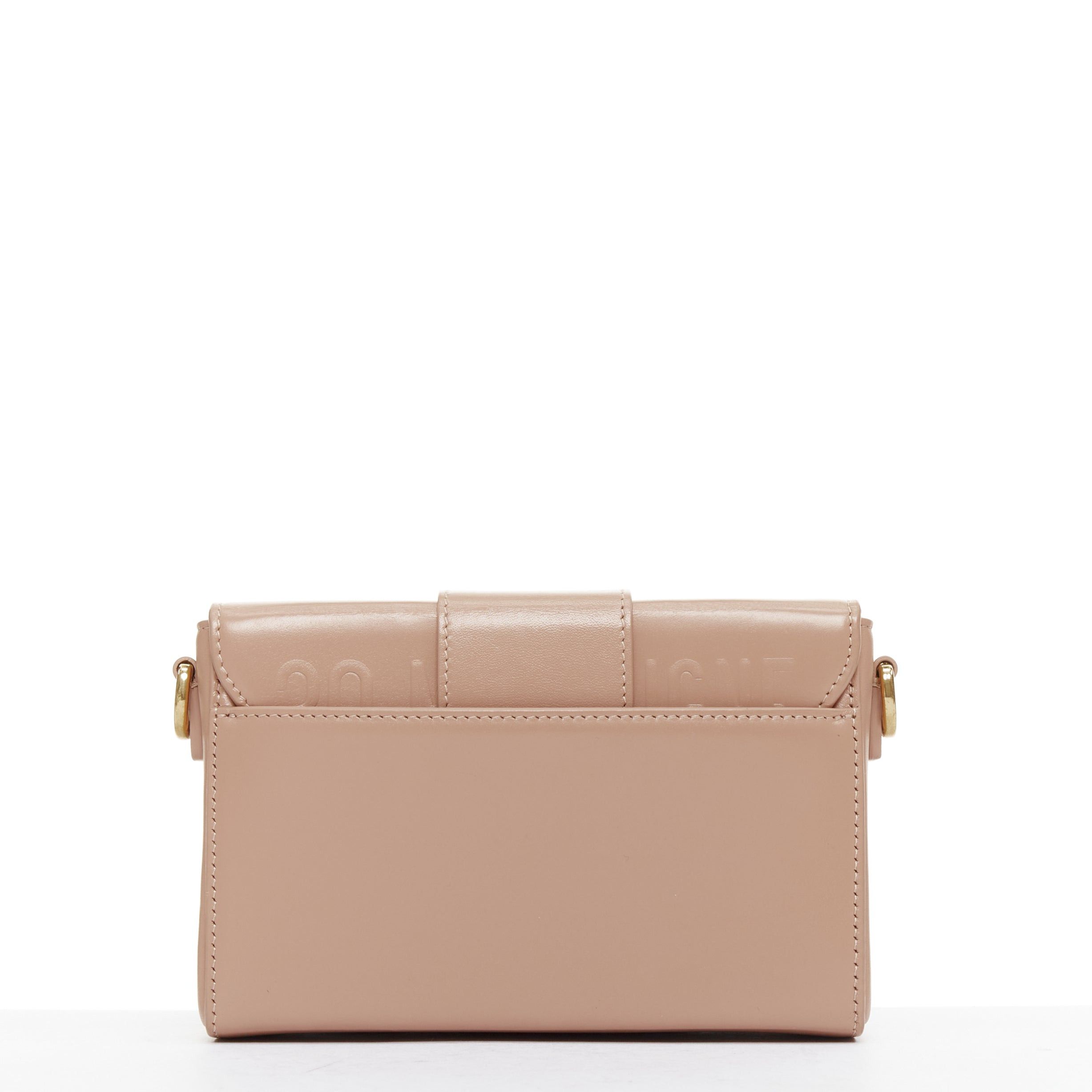 Dior CHRISTIAN DIOR 30 Montaigne Box Mini nude leather gold CD buckle crossbody bag Size ONE SIZE - 5 Thumbnail