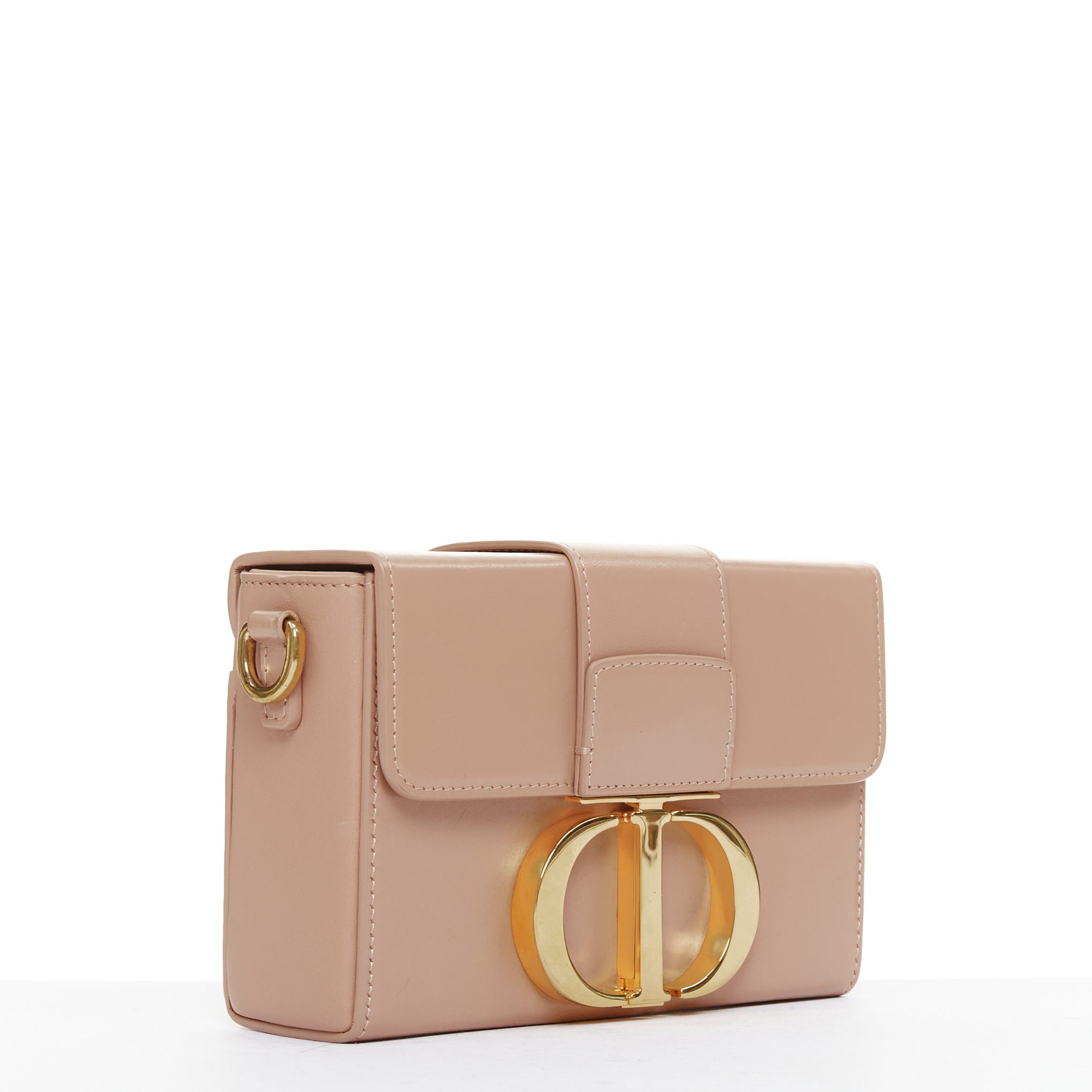 Dior CHRISTIAN DIOR 30 Montaigne Box Mini nude leather gold CD buckle crossbody bag Size ONE SIZE - 3 Thumbnail