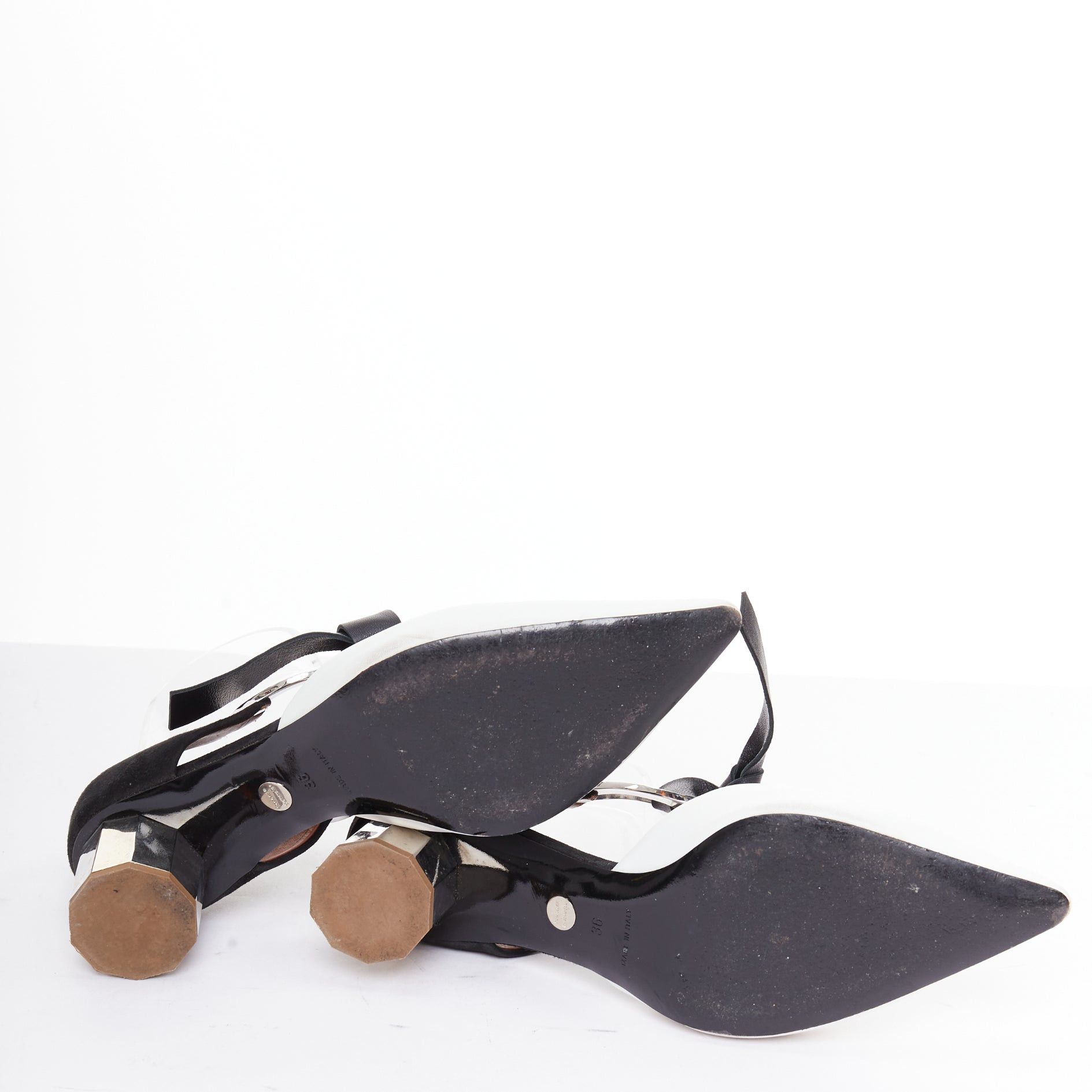Proenza Schouler PROENZA SCHOULER 2016 bicolor black white grommet metal heels EU36 Size US 6 / IT 36 - 9 Thumbnail