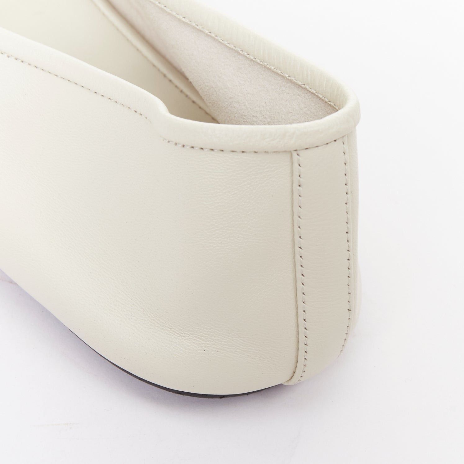 The Row THE ROW off white nappa calfskin leather black elastic ballerina flats EU37 Size US 7 / IT 37 - 8 Thumbnail