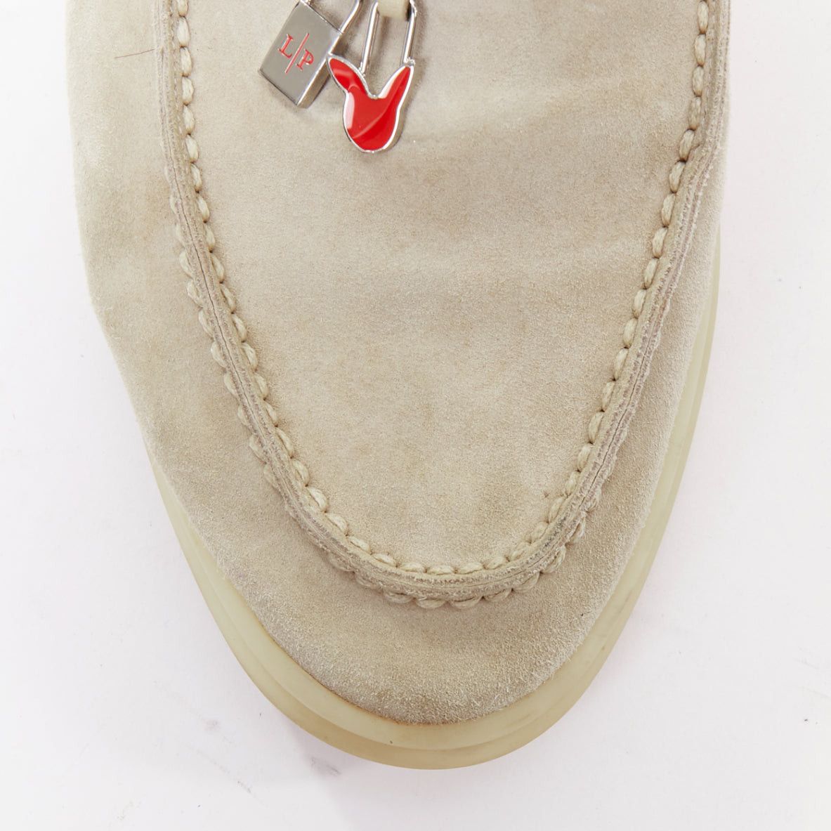 Loro Piana LORO PIANA Summerwalk Chamslofer sand suede Rabbit pendant loafers EU37 Size US 7 / IT 37 - 6 Thumbnail