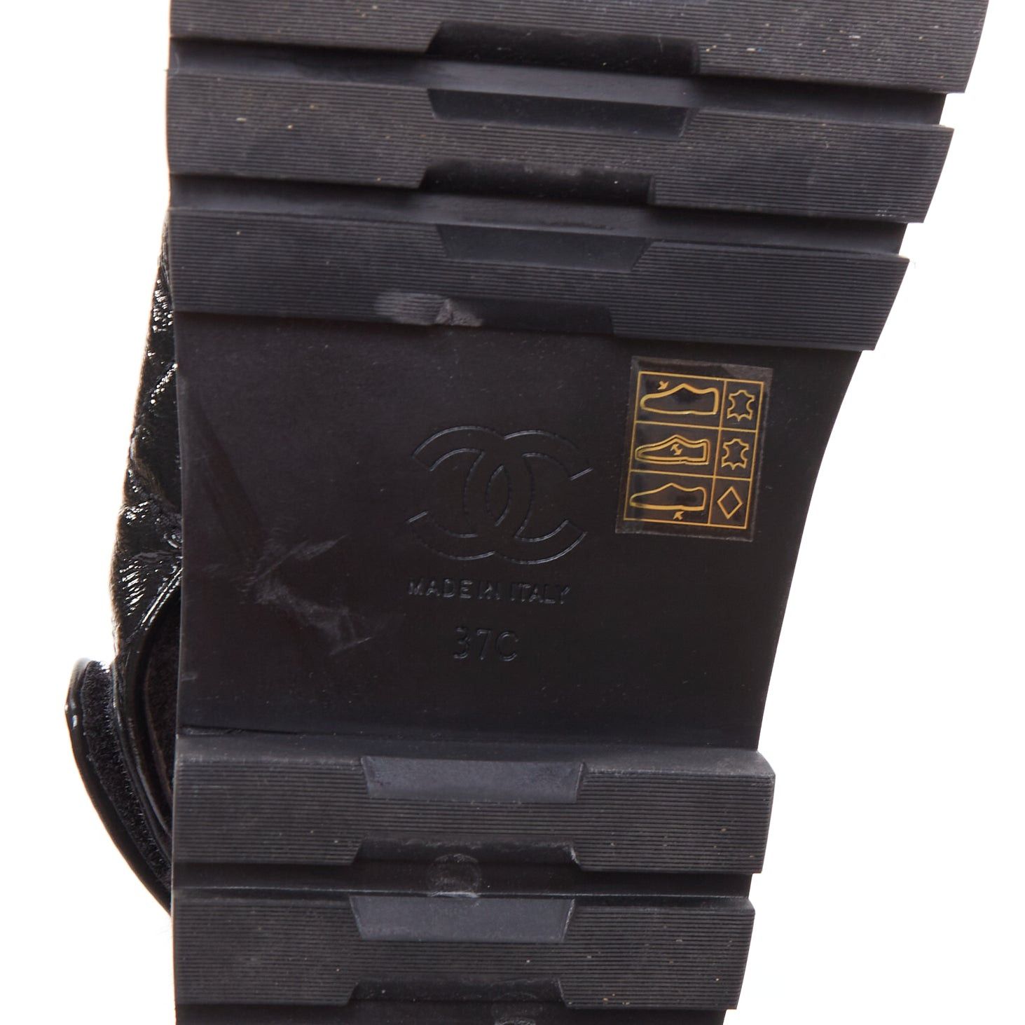 Chanel CHANEL 2023 black laminated lambskin shearling crystal CC dad sandals EU37 Size US 7 / IT 37 - 11 Thumbnail