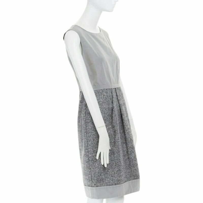 Max Mara MAX MARA grey polyamide speckle wool skirt sleeveless work dress US8 FR40 M Size 28" / US 6 / IT 42 - 3 Thumbnail