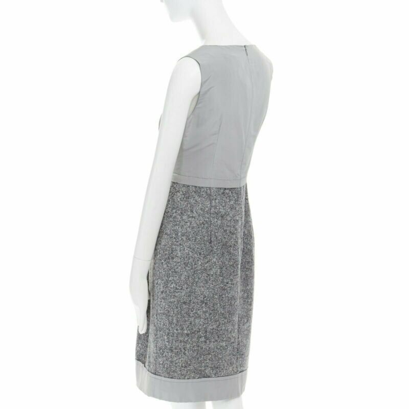 Max Mara MAX MARA grey polyamide speckle wool skirt sleeveless work dress US8 FR40 M Size 28" / US 6 / IT 42 - 6 Thumbnail