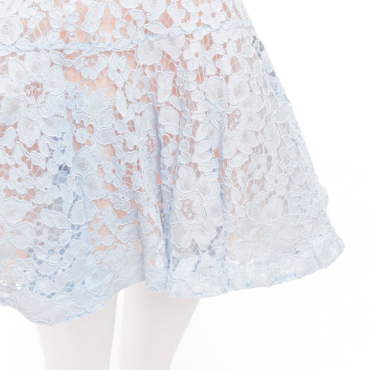 Alex Perry ALEX PERRY Kea powder blue lace full tulle fit flared dress UK8 S Size S / US 4 / IT 40 - 2 Thumbnail