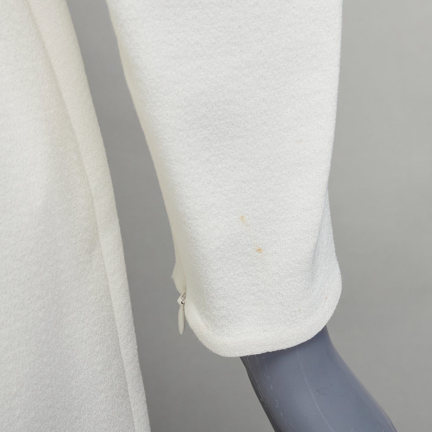 Giambattista Valli GIAMBATTISTA VALLI cream crepe embroidery ruffle collar dress IT42 M Size M / US 6-8 / IT 42-44 - 7 Thumbnail