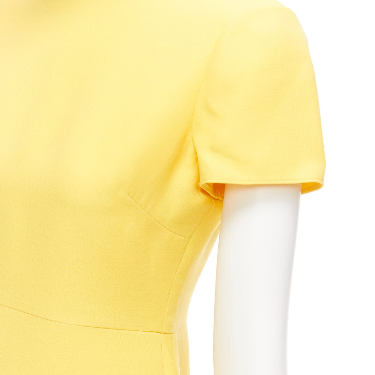 Valentino VALENTINO yellow wool silk short sleeve ruffle hem fit flare dress IT42 M Size M / US 6-8 / IT 42-44 - 7 Thumbnail