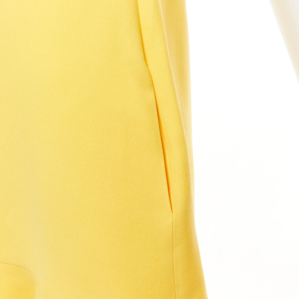 Valentino VALENTINO yellow wool silk short sleeve ruffle hem fit flare dress IT42 M Size M / US 6-8 / IT 42-44 - 9 Thumbnail