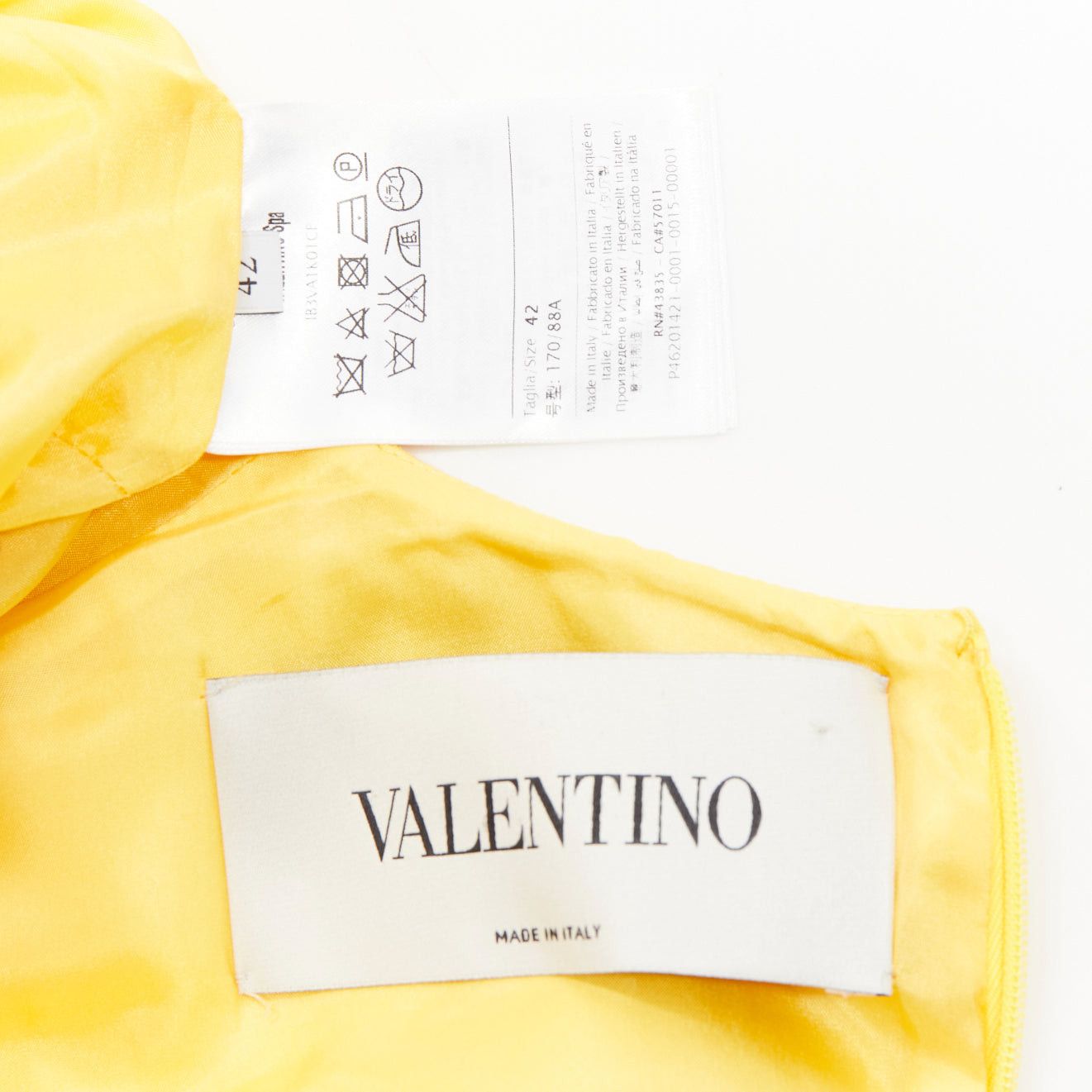 Valentino VALENTINO yellow wool silk short sleeve ruffle hem fit flare dress IT42 M Size M / US 6-8 / IT 42-44 - 10 Thumbnail