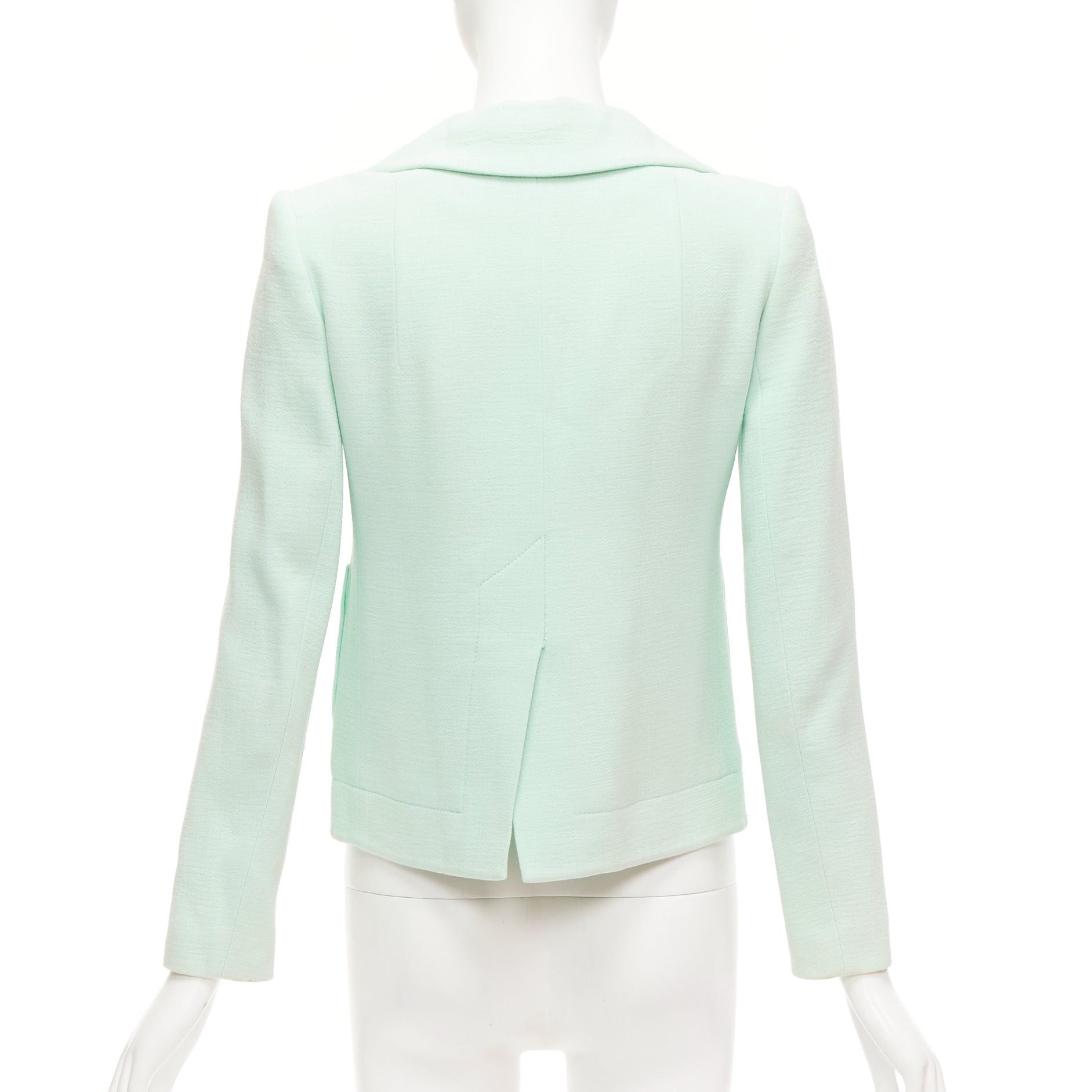Carven CARVEN pastel green viscose virgin wool shoulder darts blazer FR36 S Size S / US 4 / IT 40 - 6 Thumbnail