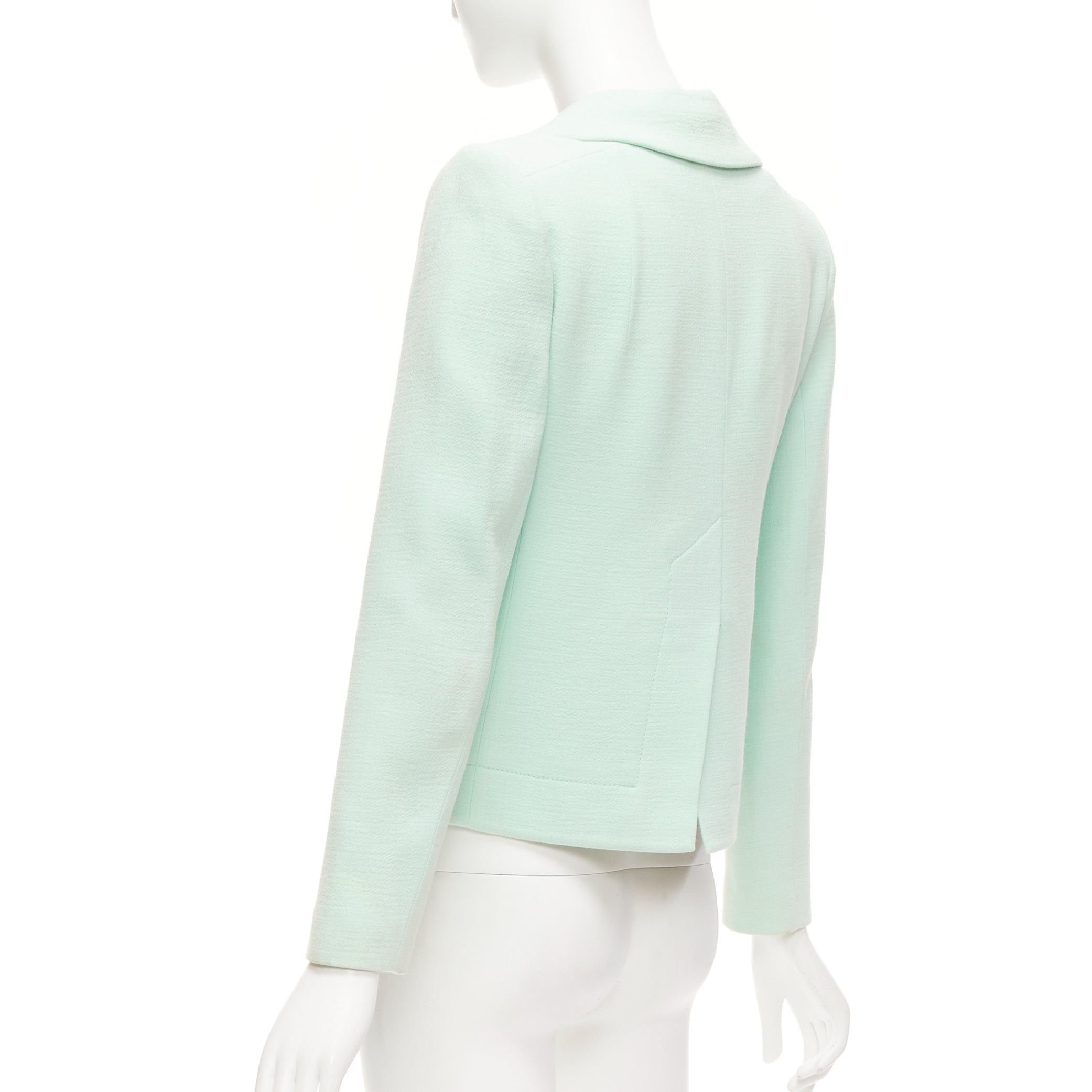 Carven CARVEN pastel green viscose virgin wool shoulder darts blazer FR36 S Size S / US 4 / IT 40 - 7 Thumbnail