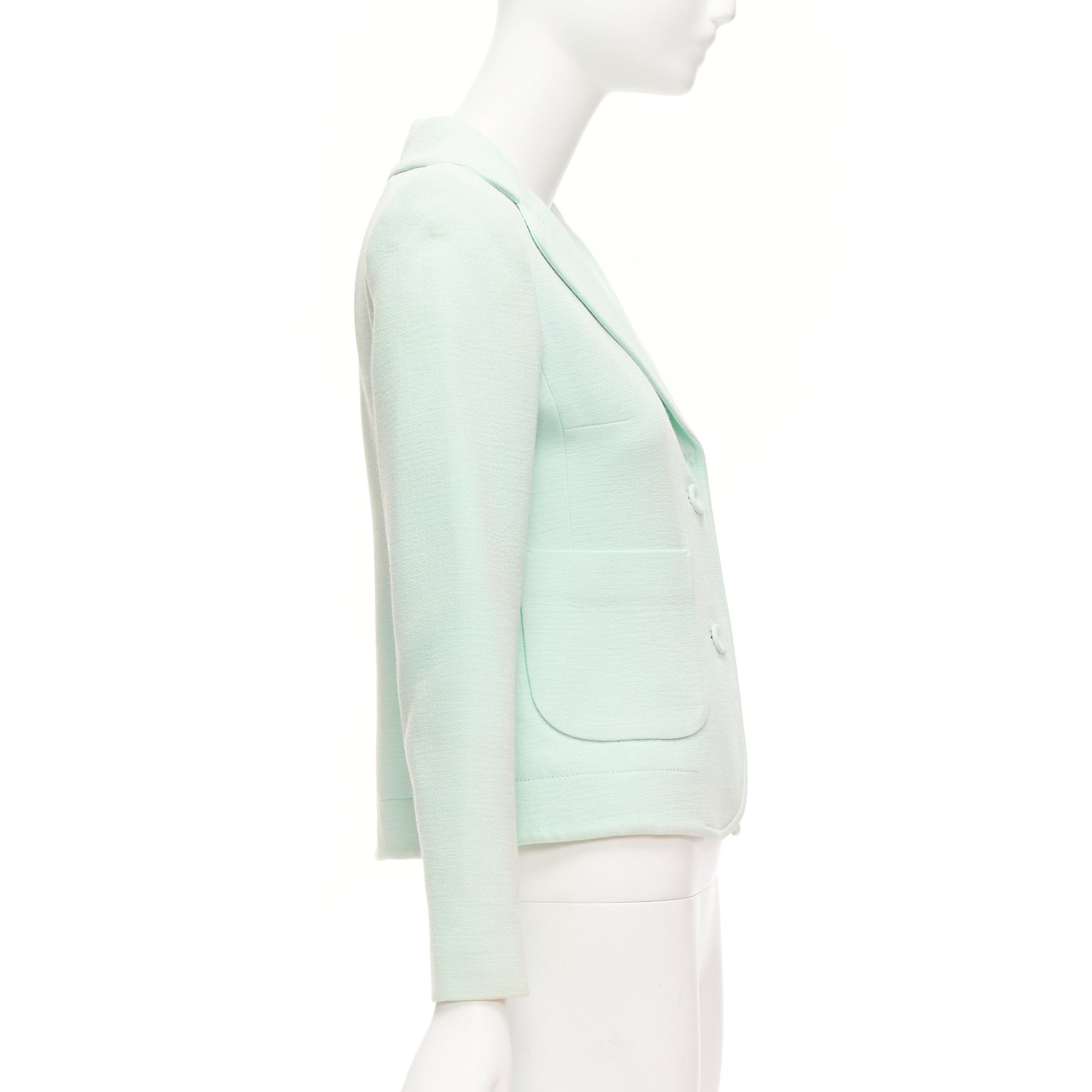 Carven CARVEN pastel green viscose virgin wool shoulder darts blazer FR36 S Size S / US 4 / IT 40 - 5 Thumbnail