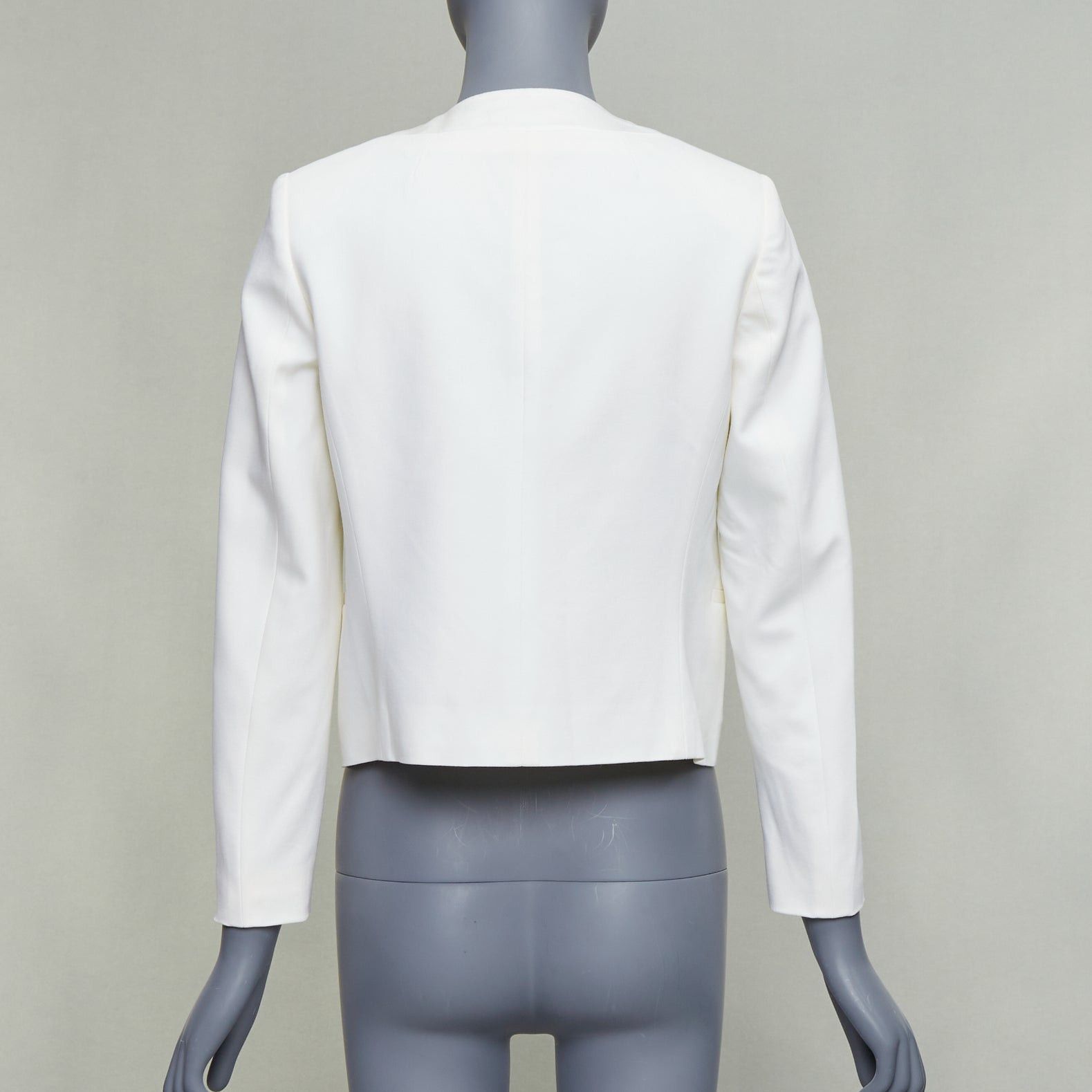 Theory THEORY cream tromp loeil lapel shoulder pad cropped tux blazer US0 XS Size XS / US 0-2 / IT 36-38 - 5 Thumbnail