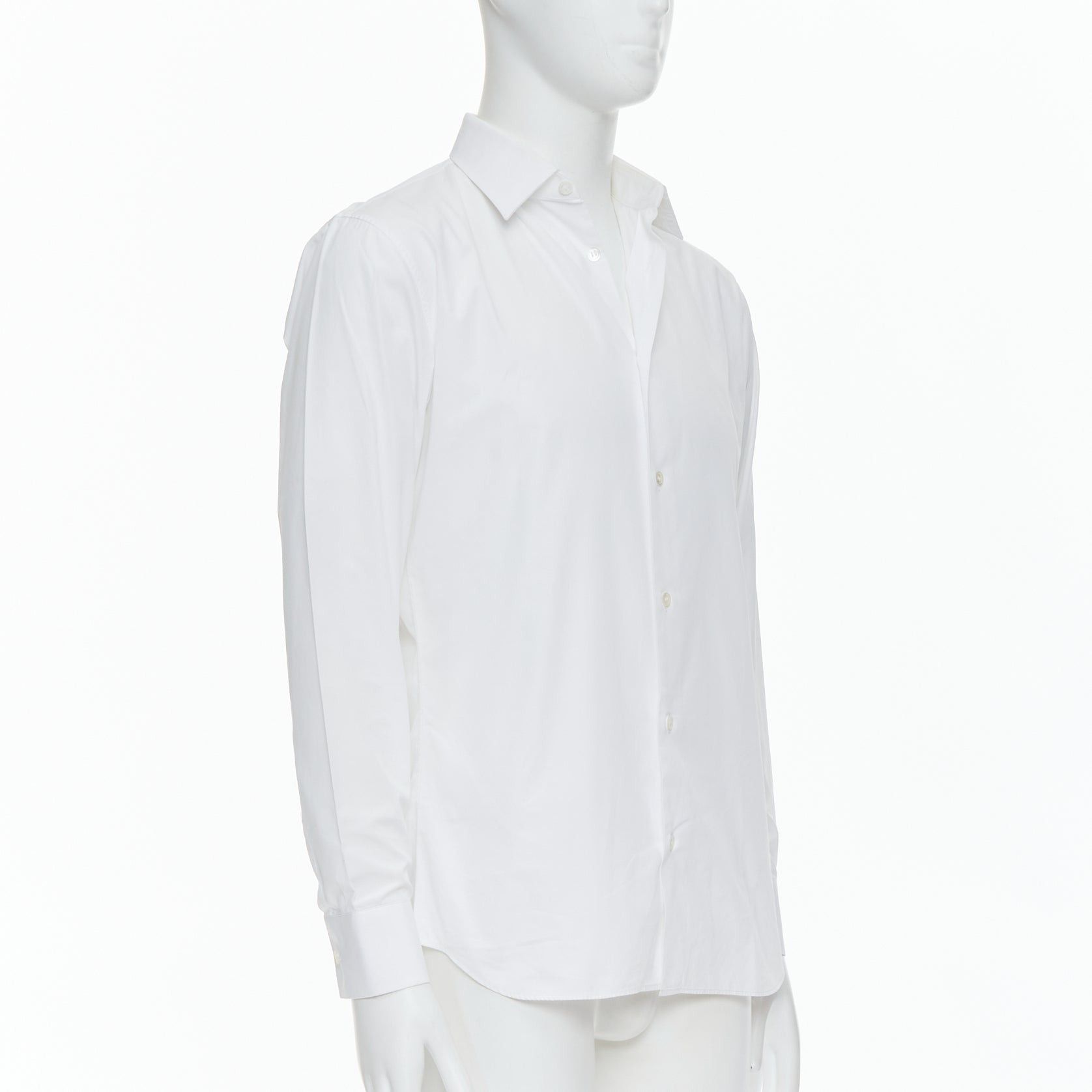 Dior DIOR white 100% cotton shoulder darts plain dress shirt EU39 M Size US M / EU 48-50 / 2 - 3 Thumbnail