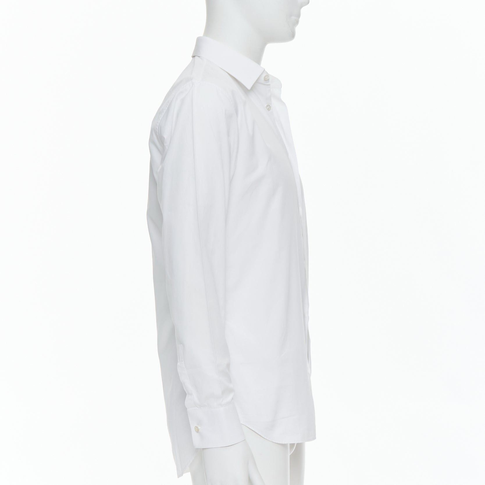 Dior DIOR white 100% cotton shoulder darts plain dress shirt EU39 M Size US M / EU 48-50 / 2 - 4 Thumbnail