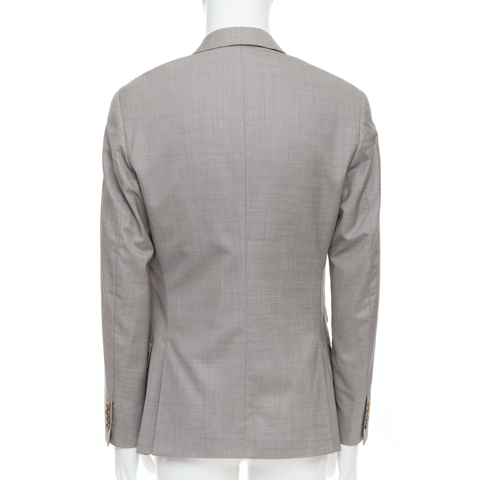 Hermes HERMES beige 100% wool 3 pockets handstitched details blazer suit FR48 M Size 48R - 5 Thumbnail