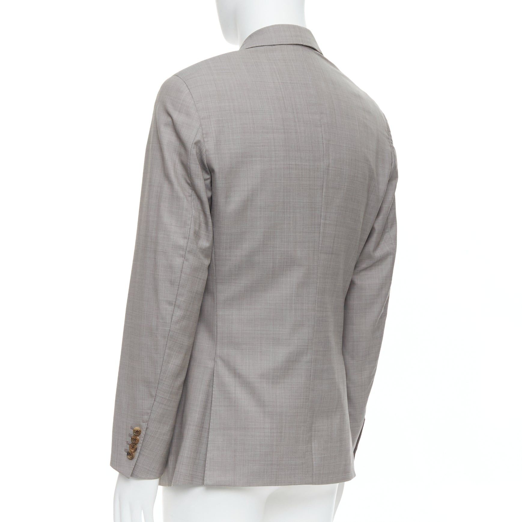Hermes HERMES beige 100% wool 3 pockets handstitched details blazer suit FR48 M Size 48R - 6 Thumbnail